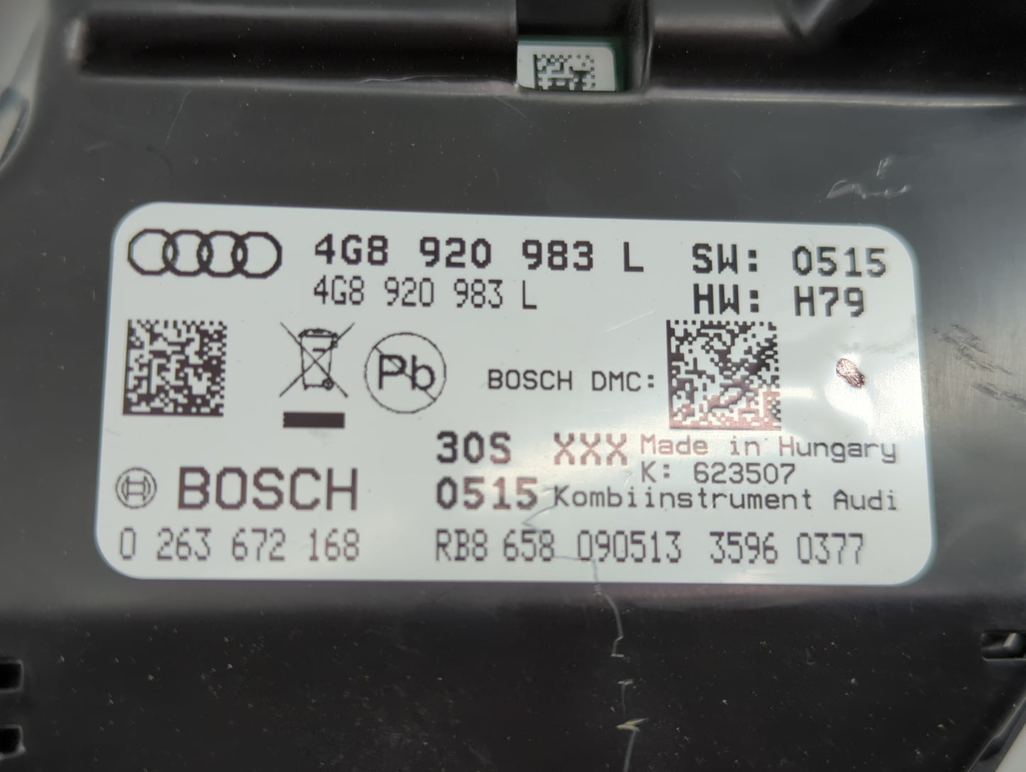 2012-2015 Audi A6 Instrument Cluster Speedometer Gauges P/N:4GB 920 983 L Fits Fits 2012 2013 2014 2015 OEM Used Auto Parts 