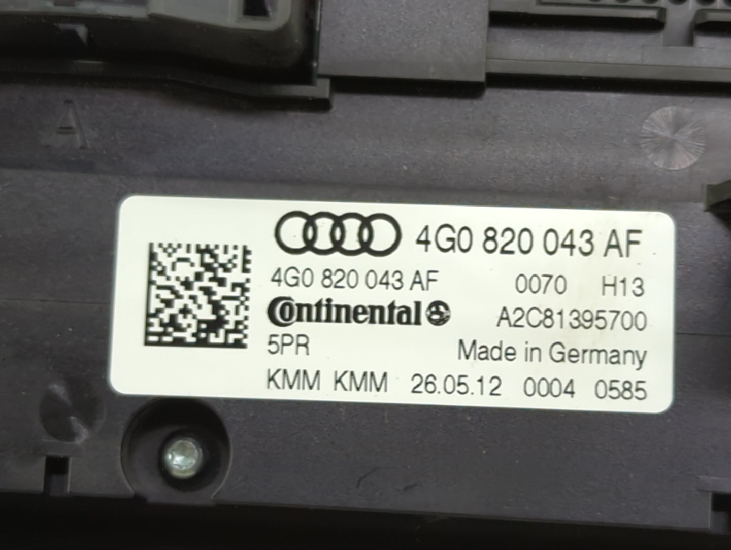 2013 Audi A6 Climate Control Module Temperature AC/Heater Replacement P/N:4G0820043AF A2C81395700 Fits OEM Used Auto Parts -