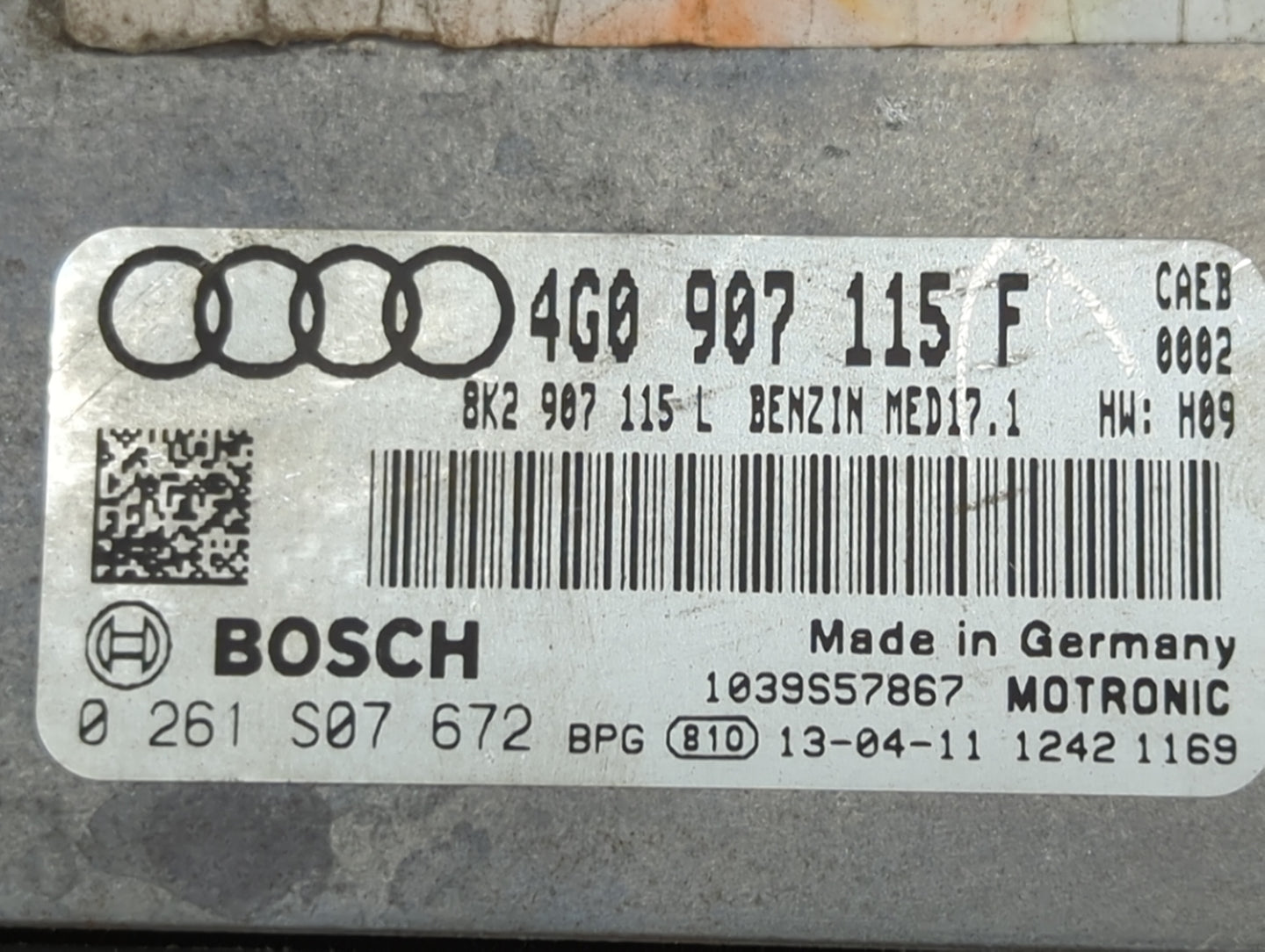 2013-2016 Audi A6 PCM Engine Control Computer ECU ECM PCU OEM P/N:4G0907115F 0261S07672, 8K2907115L Fits Fits 2013 2014 2015