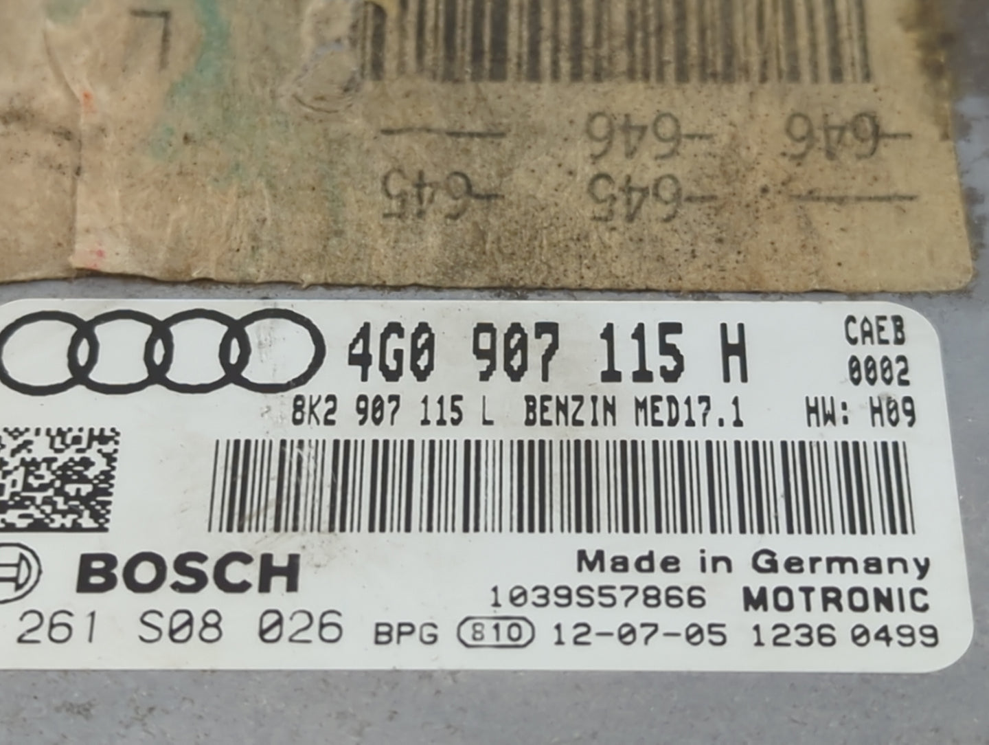 2013-2016 Audi A6 PCM Engine Control Computer ECU ECM PCU OEM P/N:4G0907115H 8K2907115L, 0261S08026 Fits Fits 2013 2014 2015