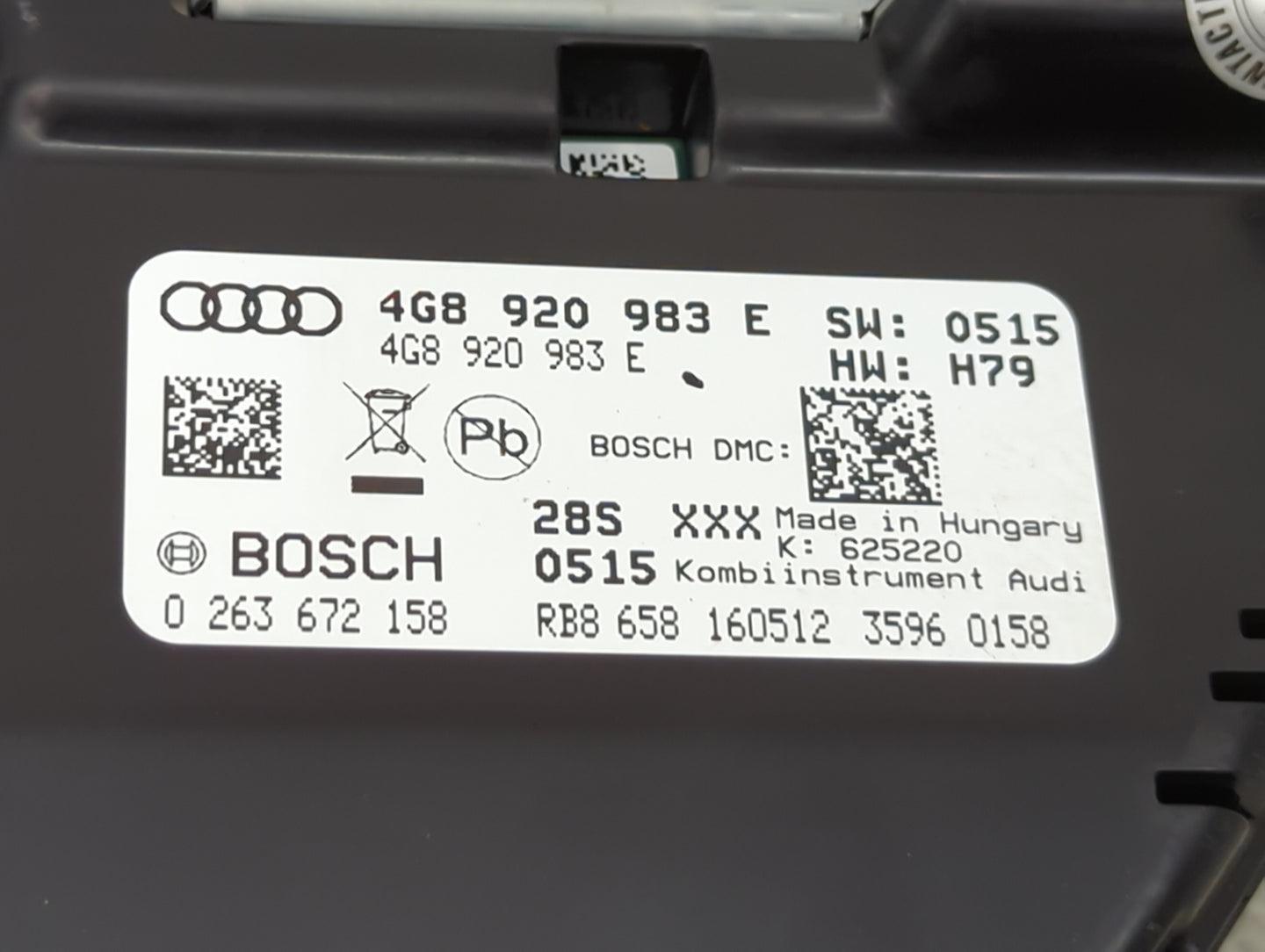 2012-2015 Audi A6 Instrument Cluster Speedometer Gauges P/N:0 263 672 158 4G8 920 983 E Miles: Fits Fits 2012 2013 2014 2015