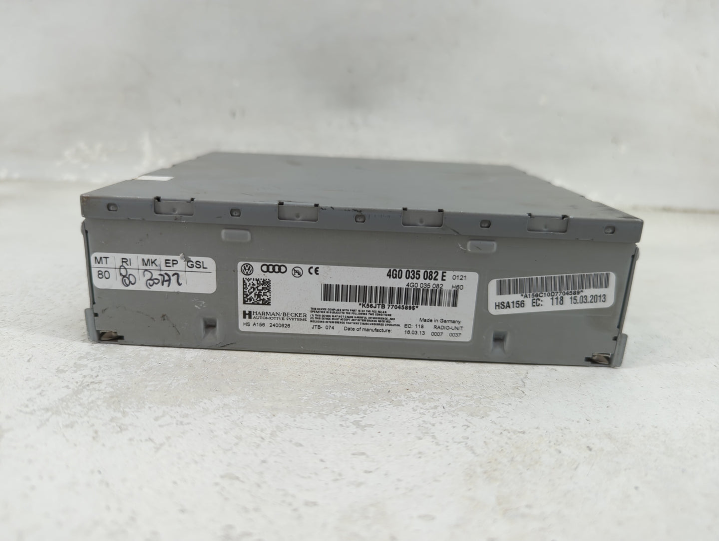 2012-2015 Audi A6 Radio AM FM Cd Player Receiver Replacement P/N:4G0 035 082 E Fits Fits 2010 2011 2012 2013 2014 2015 2016 