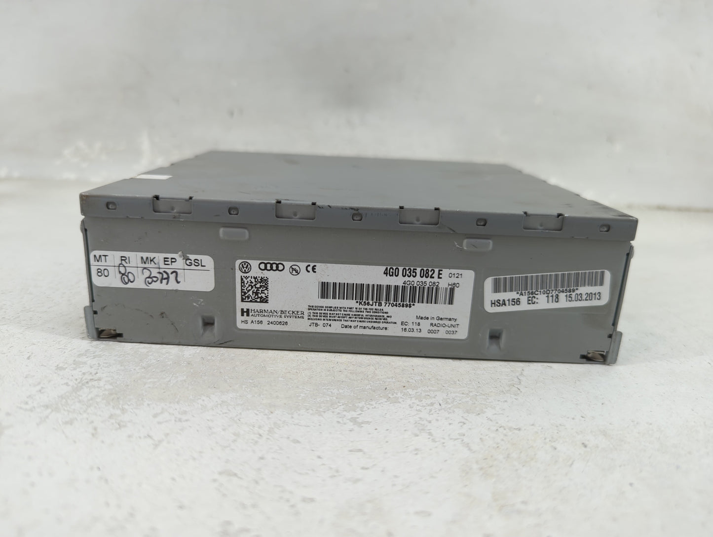 2012-2015 Audi A6 Radio AM FM Cd Player Receiver Replacement P/N:4G0 035 082 E Fits Fits 2010 2011 2012 2013 2014 2015 2016 