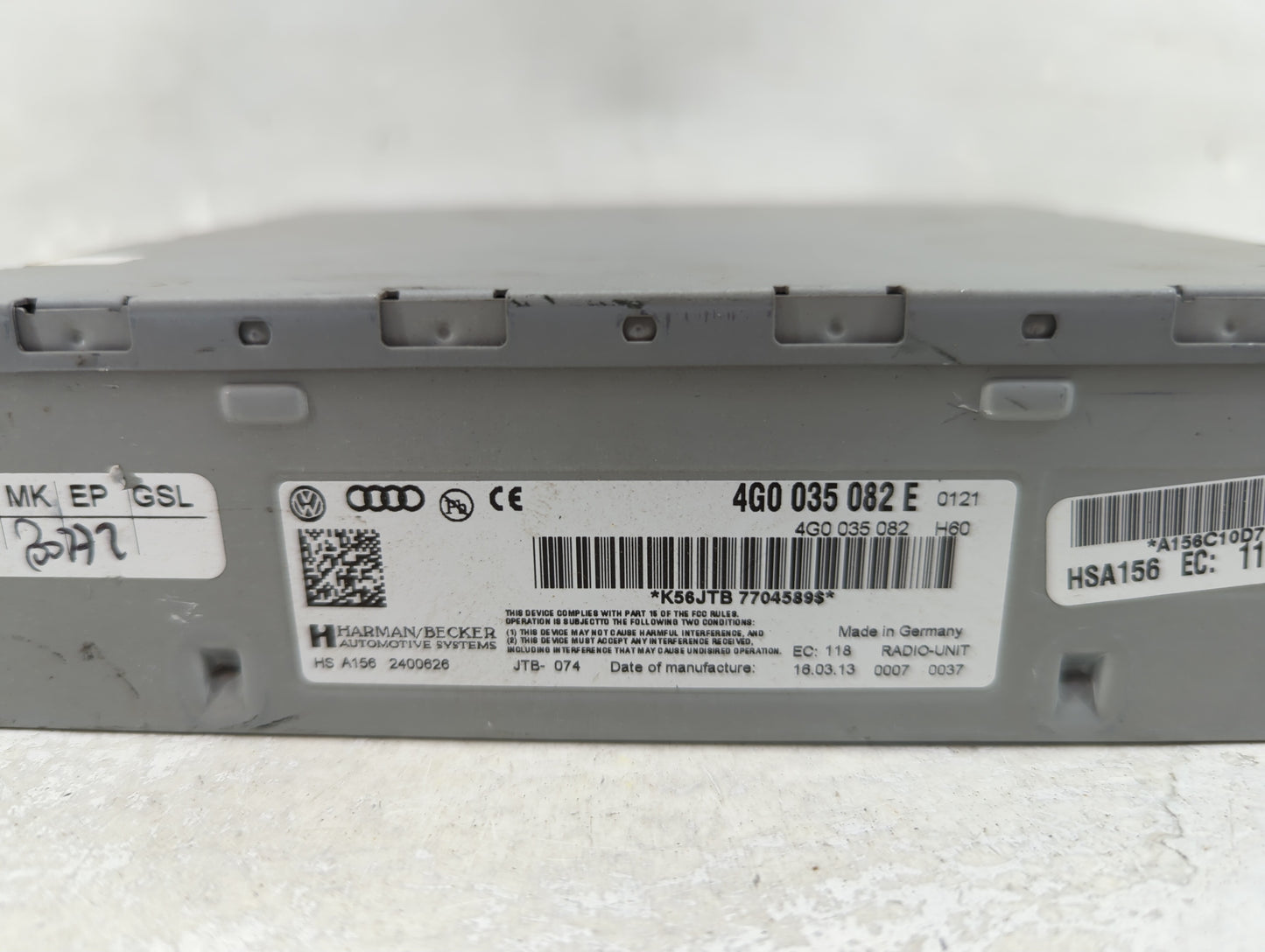 2012-2015 Audi A6 Radio AM FM Cd Player Receiver Replacement P/N:4G0 035 082 E Fits Fits 2010 2011 2012 2013 2014 2015 2016 