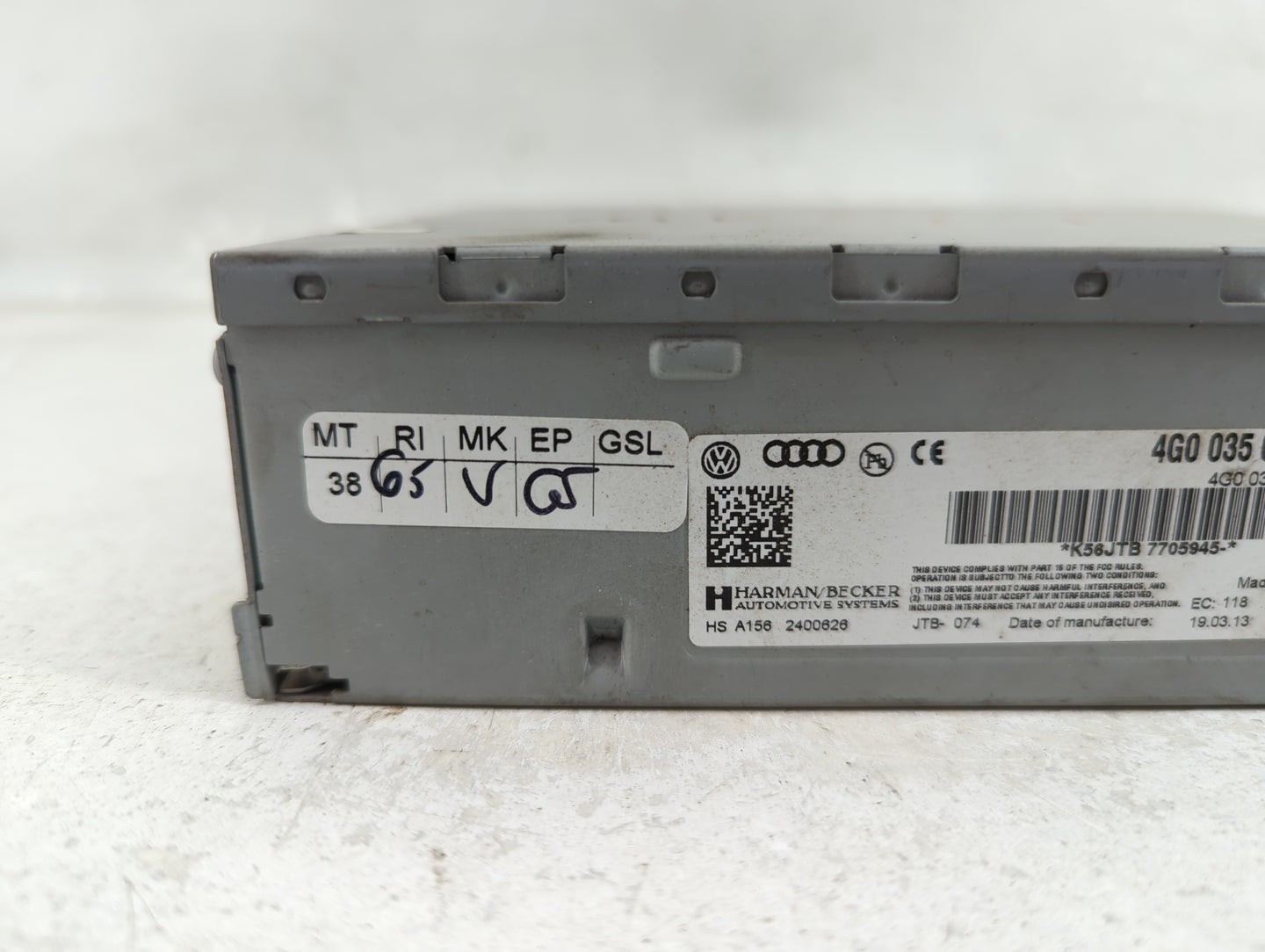 2012-2015 Audi A6 Radio AM FM Cd Player Receiver Replacement P/N:0005 130A HS A156 2400626 Fits OEM Used Auto Parts - Oemuse