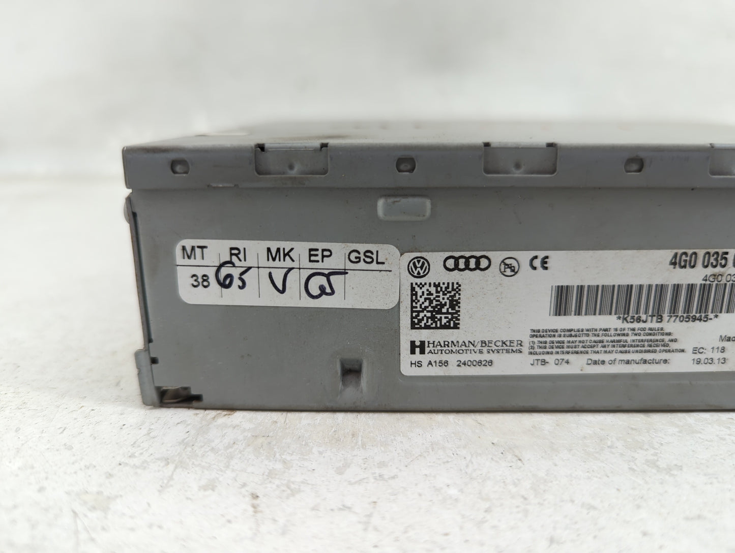 2012-2015 Audi A6 Radio AM FM Cd Player Receiver Replacement P/N:0005 130A HS A156 2400626 Fits OEM Used Auto Parts - Oemuse