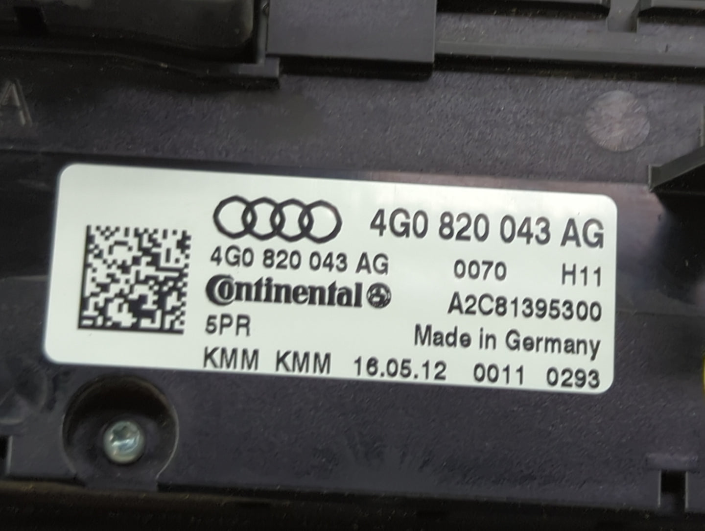 2012-2013 Audi A6 Climate Control Module Temperature AC/Heater Replacement P/N:4G0 820 043 AG Fits Fits 2012 2013 OEM Used A