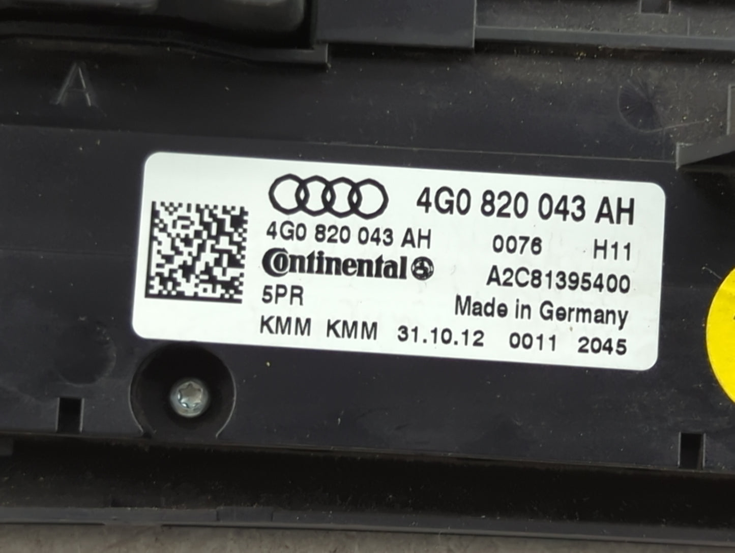 2012-2015 Audi A6 Climate Control Module Temperature AC/Heater Replacement P/N:4G0 820 043 AH Fits Fits 2012 2013 2014 2015 