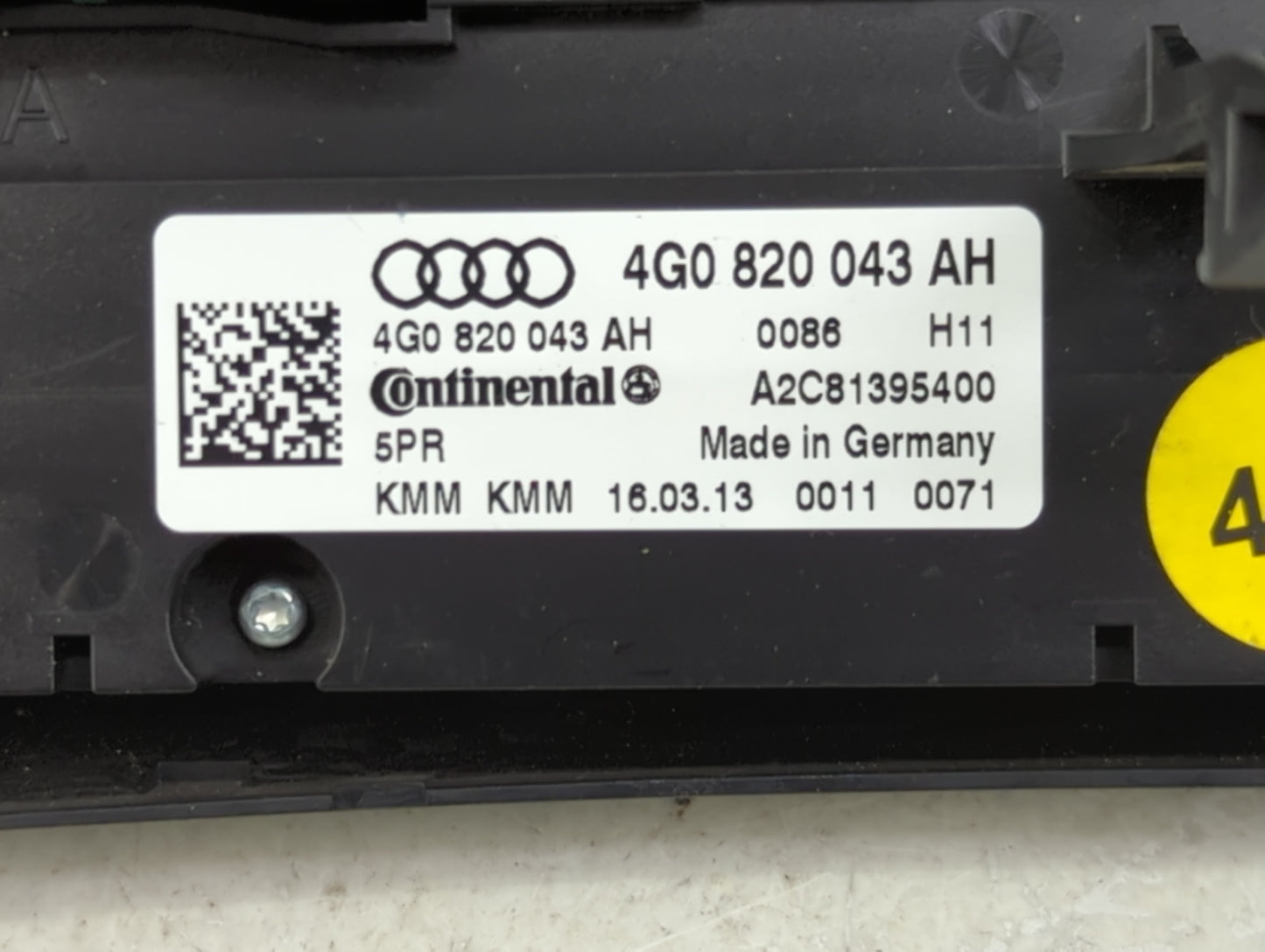 2012-2015 Audi A6 Climate Control Module Temperature AC/Heater Replacement P/N:4G0820043AH A2C81395400 Fits OEM Used Auto Pa
