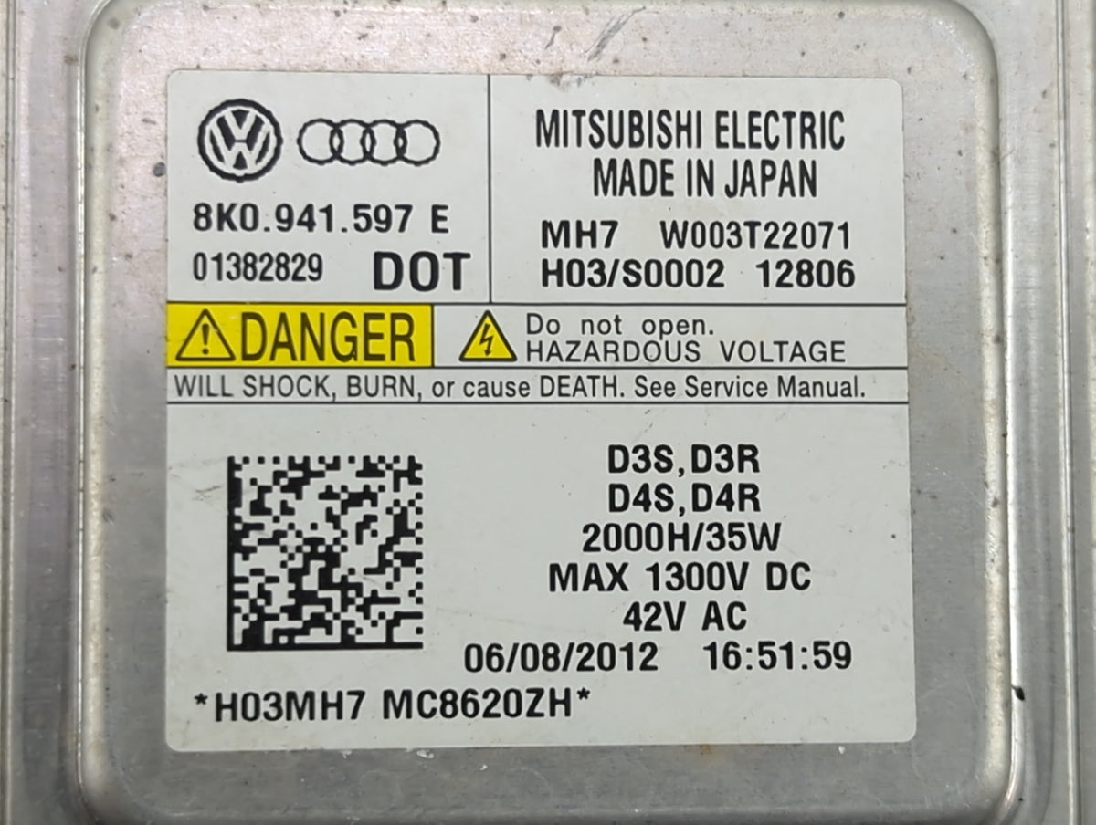 2013 Audi A6 Headlight Ballast Head Light 1463103 - Oemusedautoparts1.com