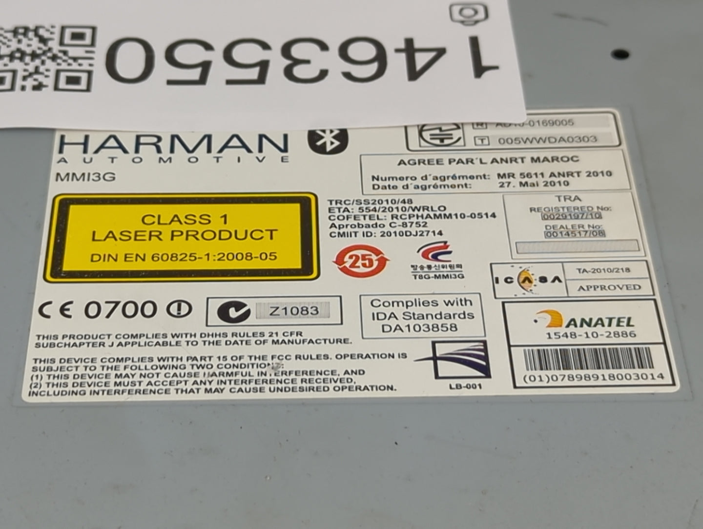 2013 Audi A6 Radio AM FM Cd Player Receiver Replacement P/N:RCPHAMM10-0514 Fits OEM Used Auto Parts - Oemusedautoparts1.com