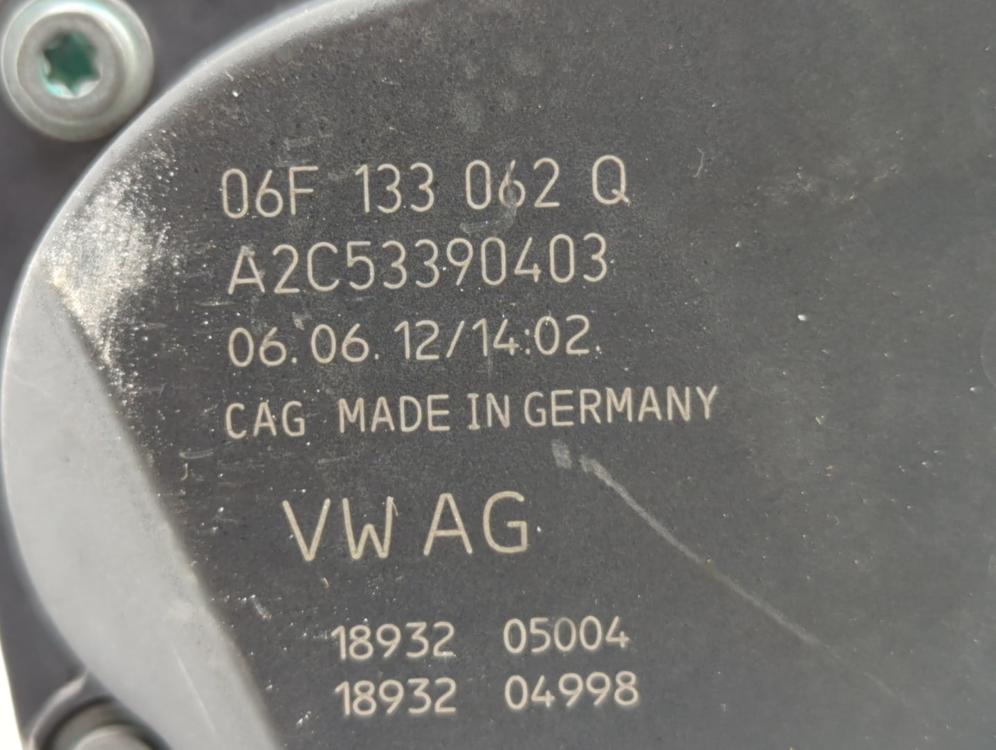 2012-2018 Audi A6 Throttle Body P/N:06F 133 062 G 06F 133 062 Q Fits OEM Used Auto Parts - Oemusedautoparts1.com