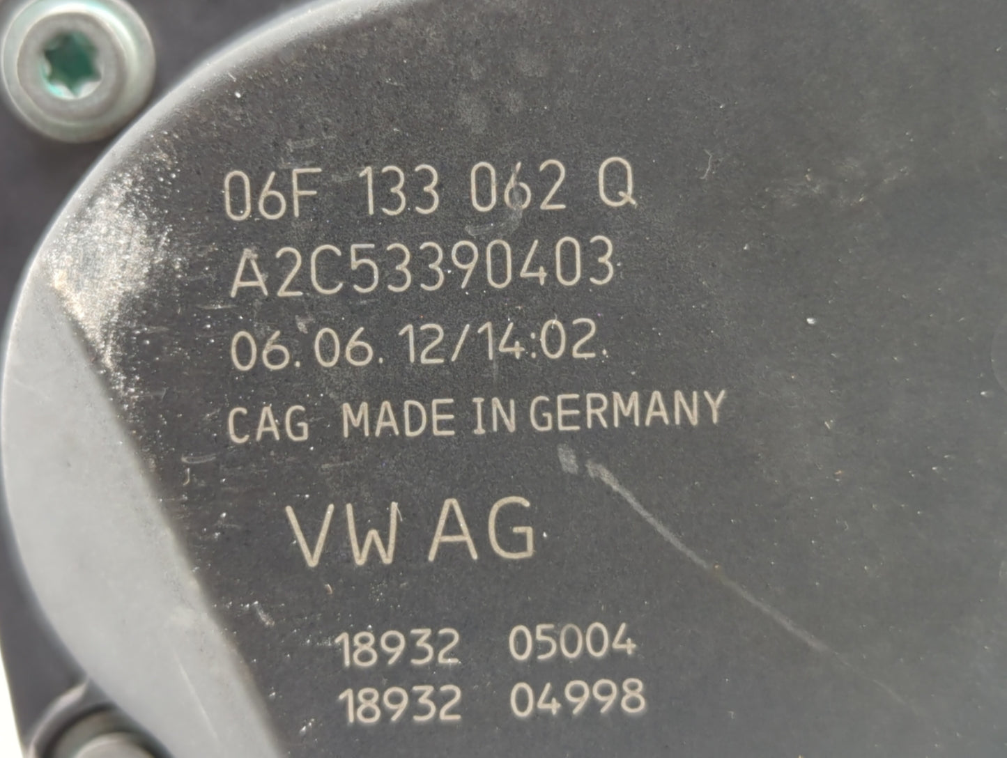 2012-2018 Audi A6 Throttle Body P/N:06F 133 062 G 06F 133 062 Q Fits OEM Used Auto Parts - Oemusedautoparts1.com