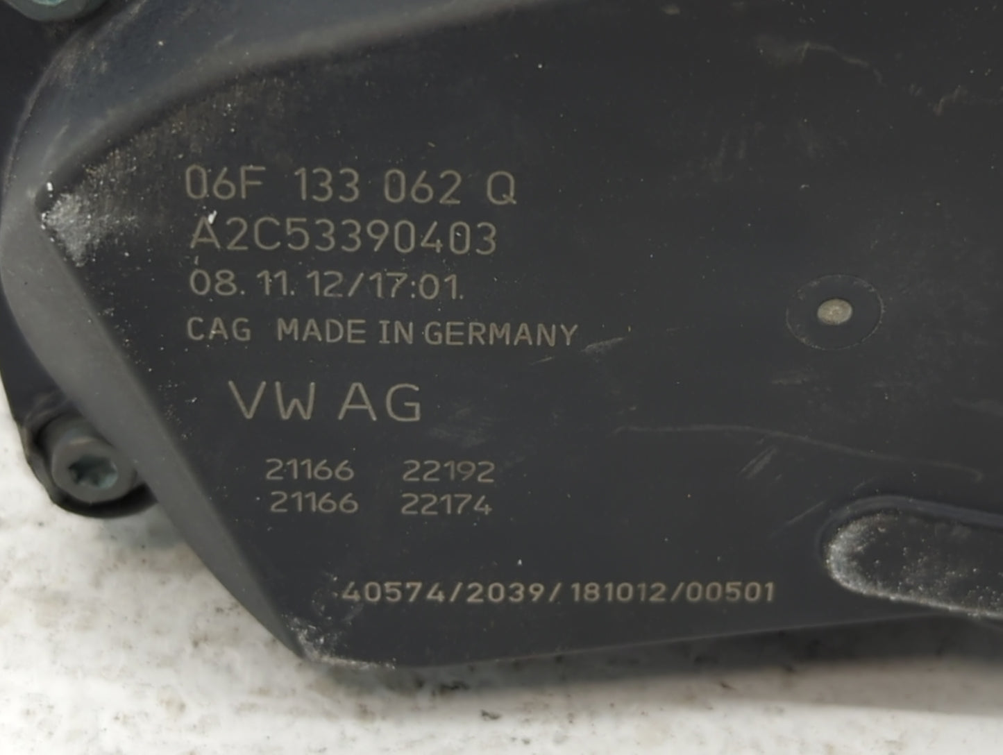 2012-2018 Audi A6 Throttle Body P/N:06F 133 062 Q Fits OEM Used Auto Parts - Oemusedautoparts1.com