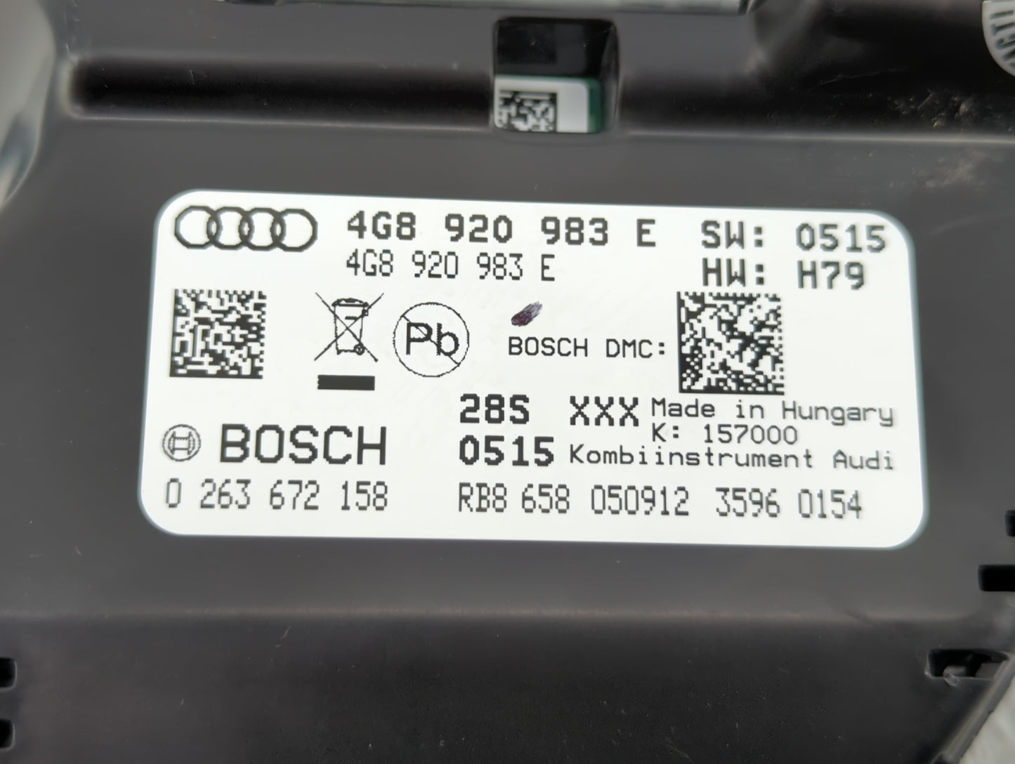 2012-2015 Audi A6 Instrument Cluster Speedometer Gauges P/N:4GB 920 983 E Miles: Fits Fits 2012 2013 2014 2015 OEM Used Auto
