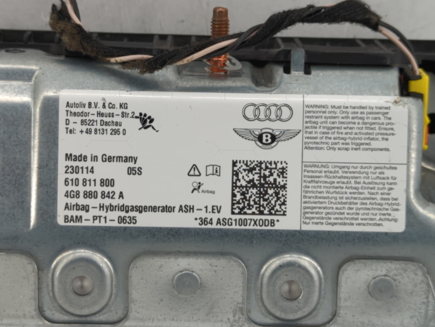 2012-2015 Audi A6 Air Bag Passenger Right Dashboard Oem - Oemusedautoparts1.com