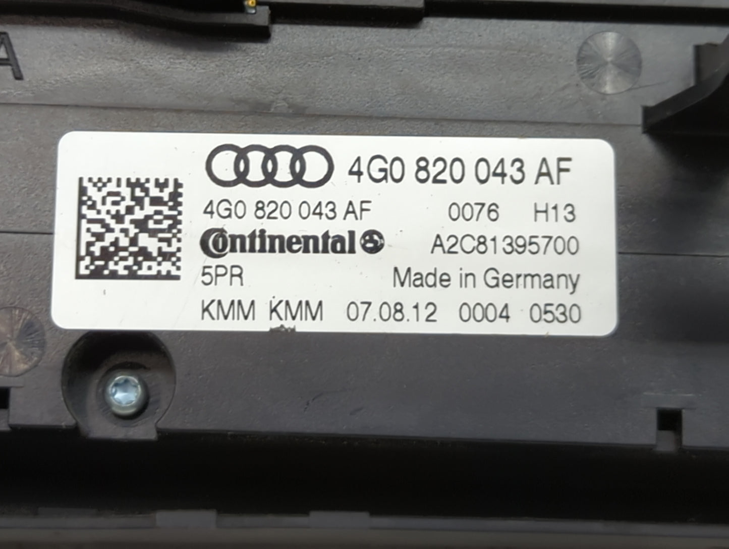 2012-2013 Audi A7 Climate Control Module Temperature AC/Heater Replacement P/N:4G0820043AF A2C81395700 Fits Fits 2012 2013 O