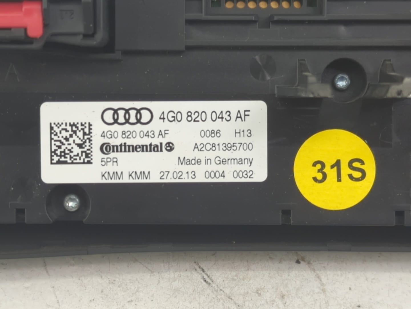 2012-2013 Audi A7 Climate Control Module Temperature AC/Heater Replacement P/N:4G0820043AF A2C81395700 Fits Fits 2012 2013 O