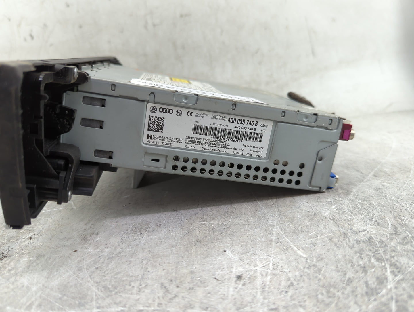 2012-2013 Audi A7 Radio AM FM Cd Player Receiver Replacement P/N:4G0035746B 4G0035746B Fits Fits 2012 2013 2014 2015 OEM Use