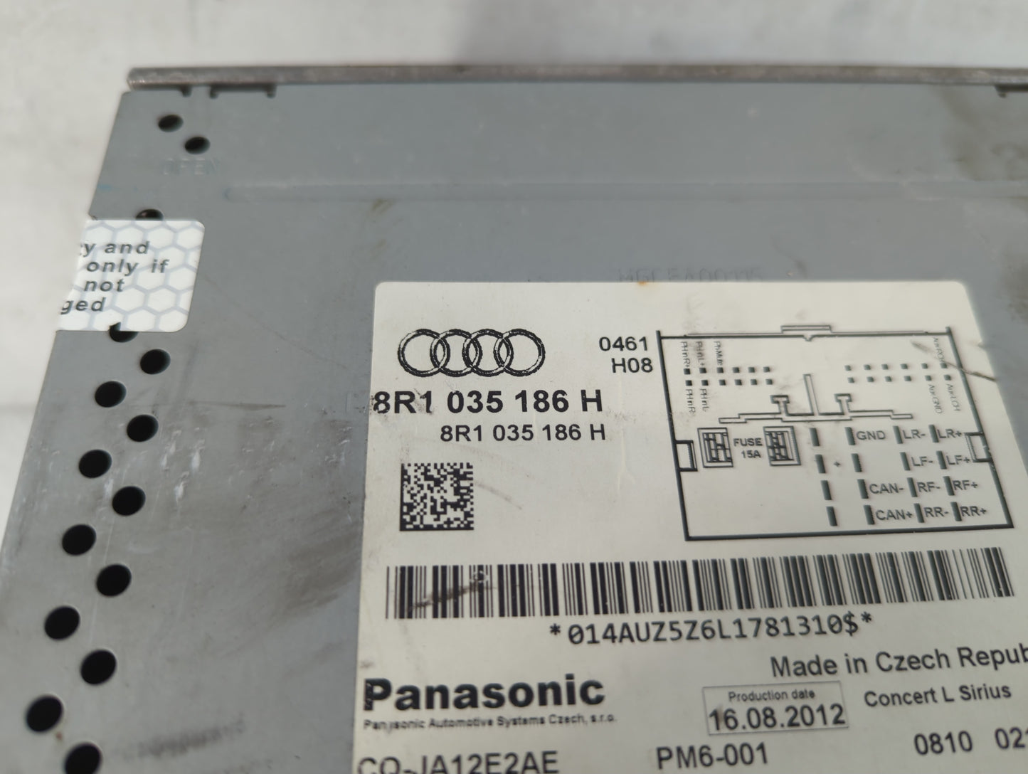 2011-2017 Audi Q5 Radio AM FM Cd Player Receiver Replacement P/N:8R1 035 186 H Fits Fits 2010 2011 2012 2013 2014 2015 2016 