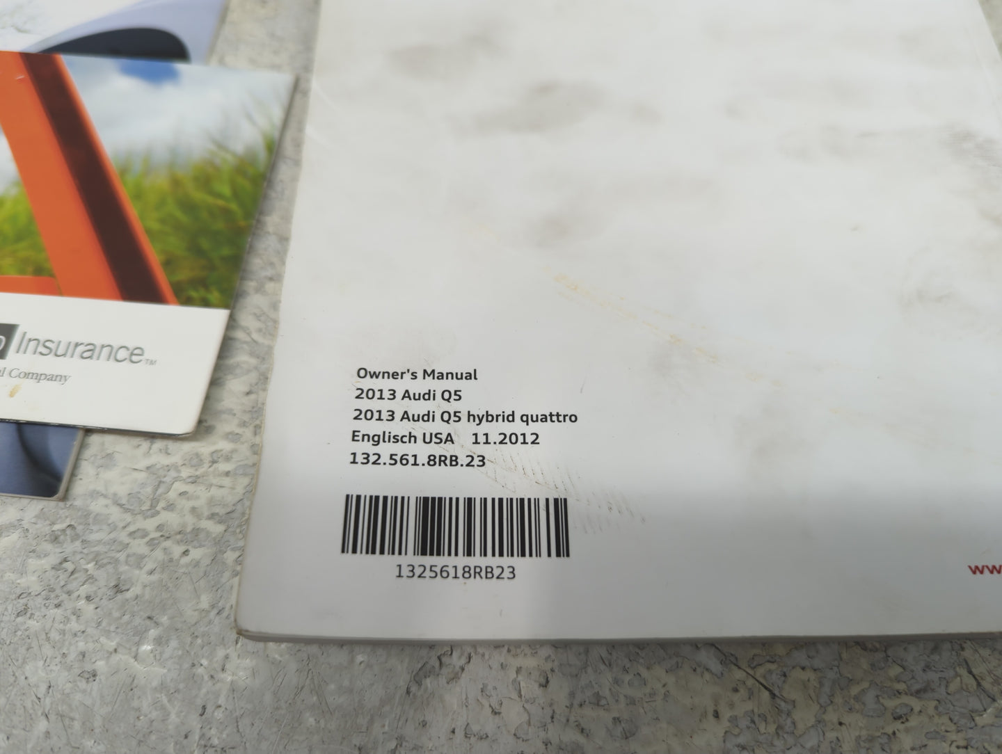 2013 Audi Q5 Owners Manual Book Guide P/N:1325618RB23 OEM Used Auto Parts - Oemusedautoparts1.com