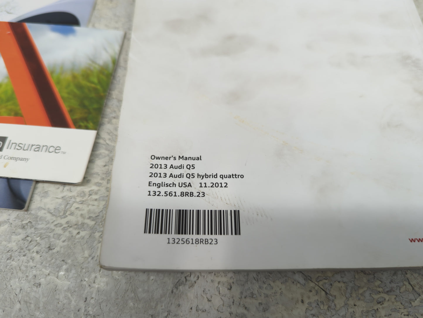 2013 Audi Q5 Owners Manual Book Guide P/N:1325618RB23 OEM Used Auto Parts - Oemusedautoparts1.com