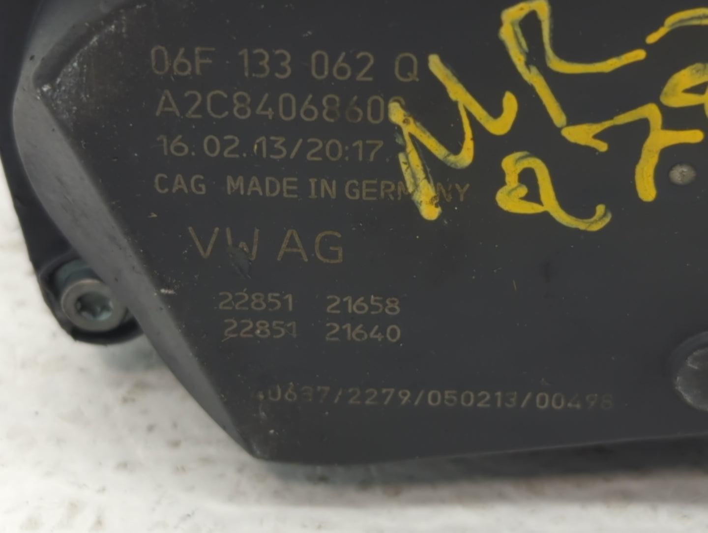 2010-2017 Audi Q5 Throttle Body P/N:06F 133 062 T 06F 133 062 Q Fits OEM Used Auto Parts - Oemusedautoparts1.com