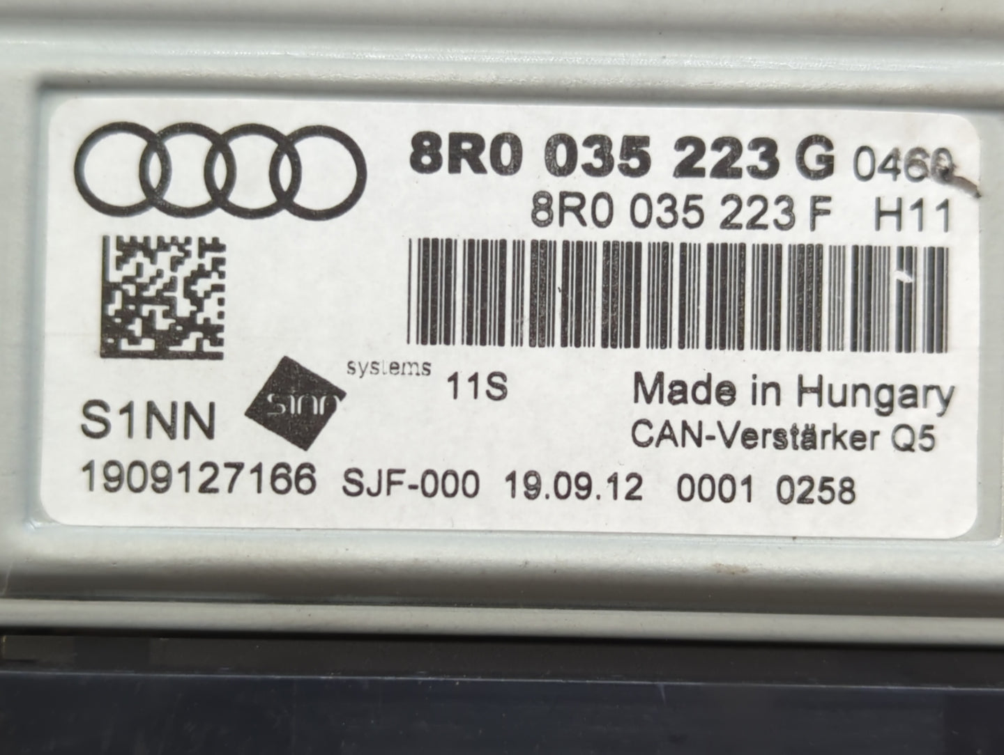 2013-2017 Audi Q5 Radio AM FM Cd Player Receiver Replacement P/N:8R0 035 223 G 8T1 035 223 Fits OEM Used Auto Parts - Oemuse