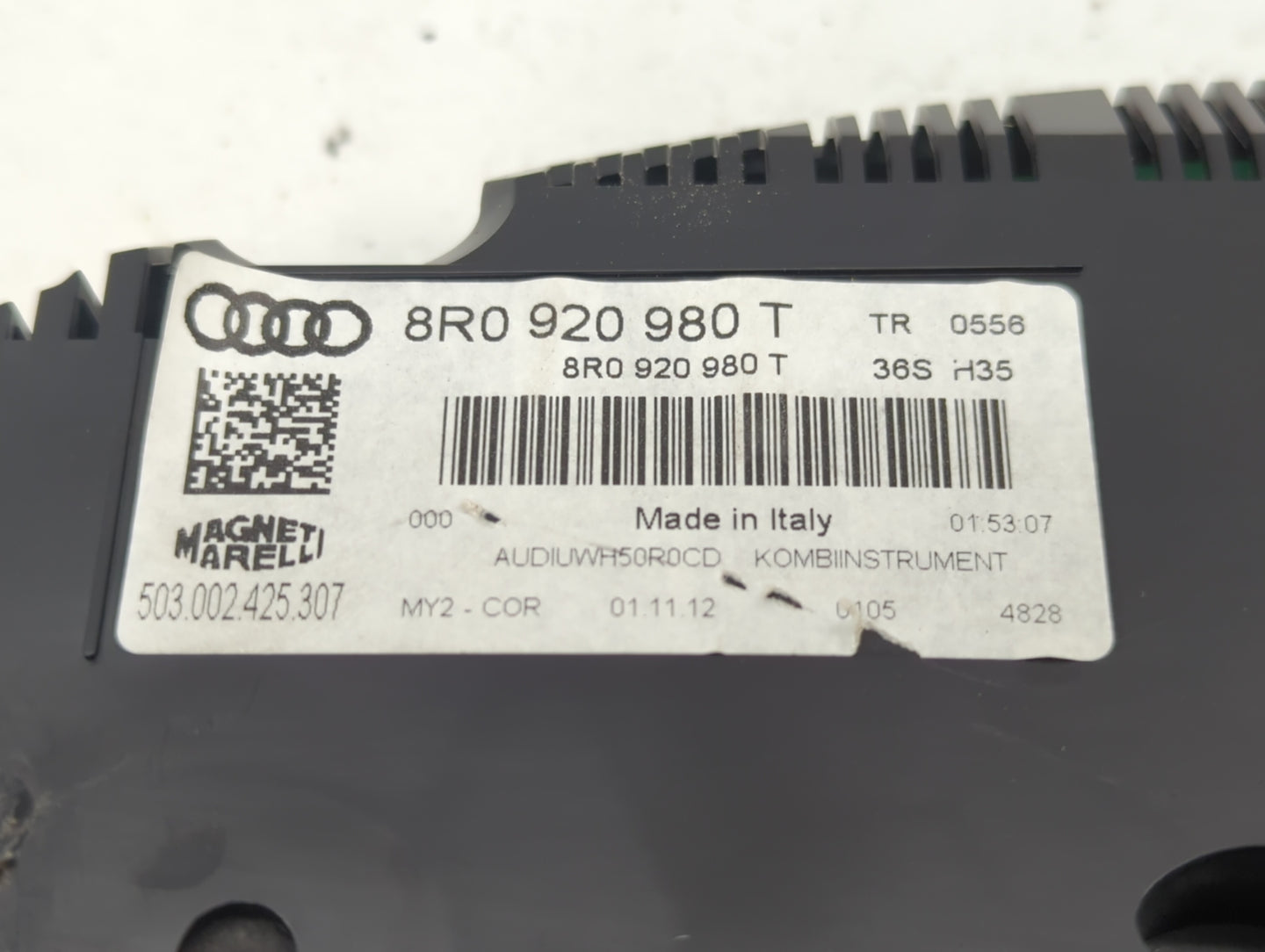2013 Audi Q5 Instrument Cluster Speedometer Gauges P/N:8R0 920 980 T Fits OEM Used Auto Parts - Oemusedautoparts1.com