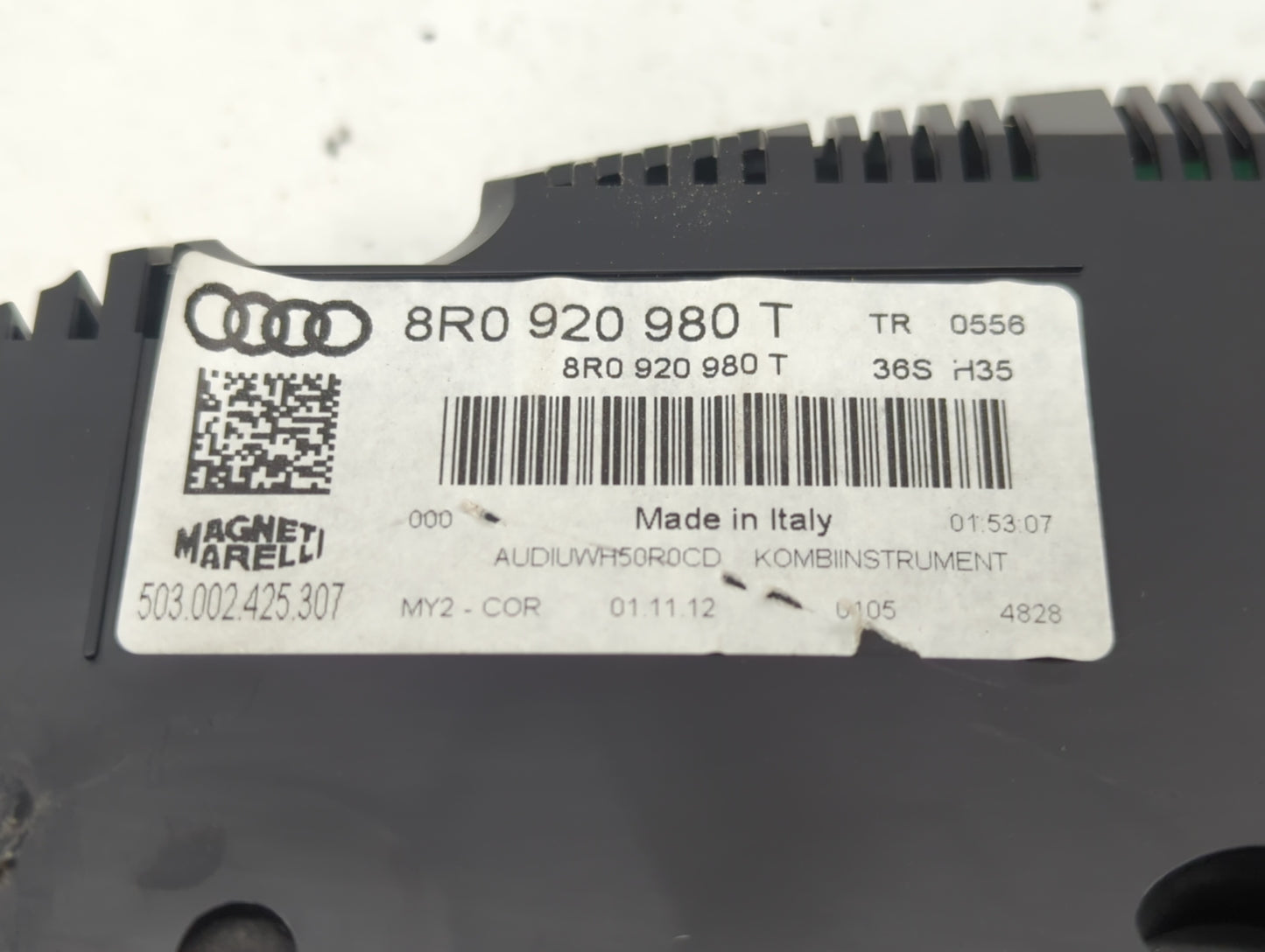 2013 Audi Q5 Instrument Cluster Speedometer Gauges P/N:8R0 920 980 T Fits OEM Used Auto Parts - Oemusedautoparts1.com