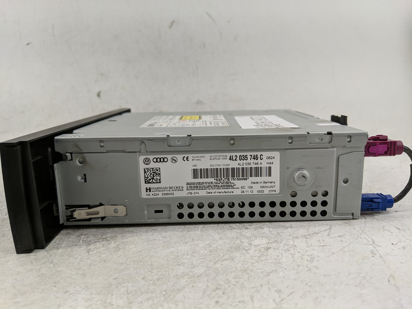 2013-2015 Audi Q7 Radio AM FM Cd Player Receiver Replacement P/N:K5FJTB 7515049$ 4L2 035 746 C Fits Fits 2013 2014 2015 OEM 