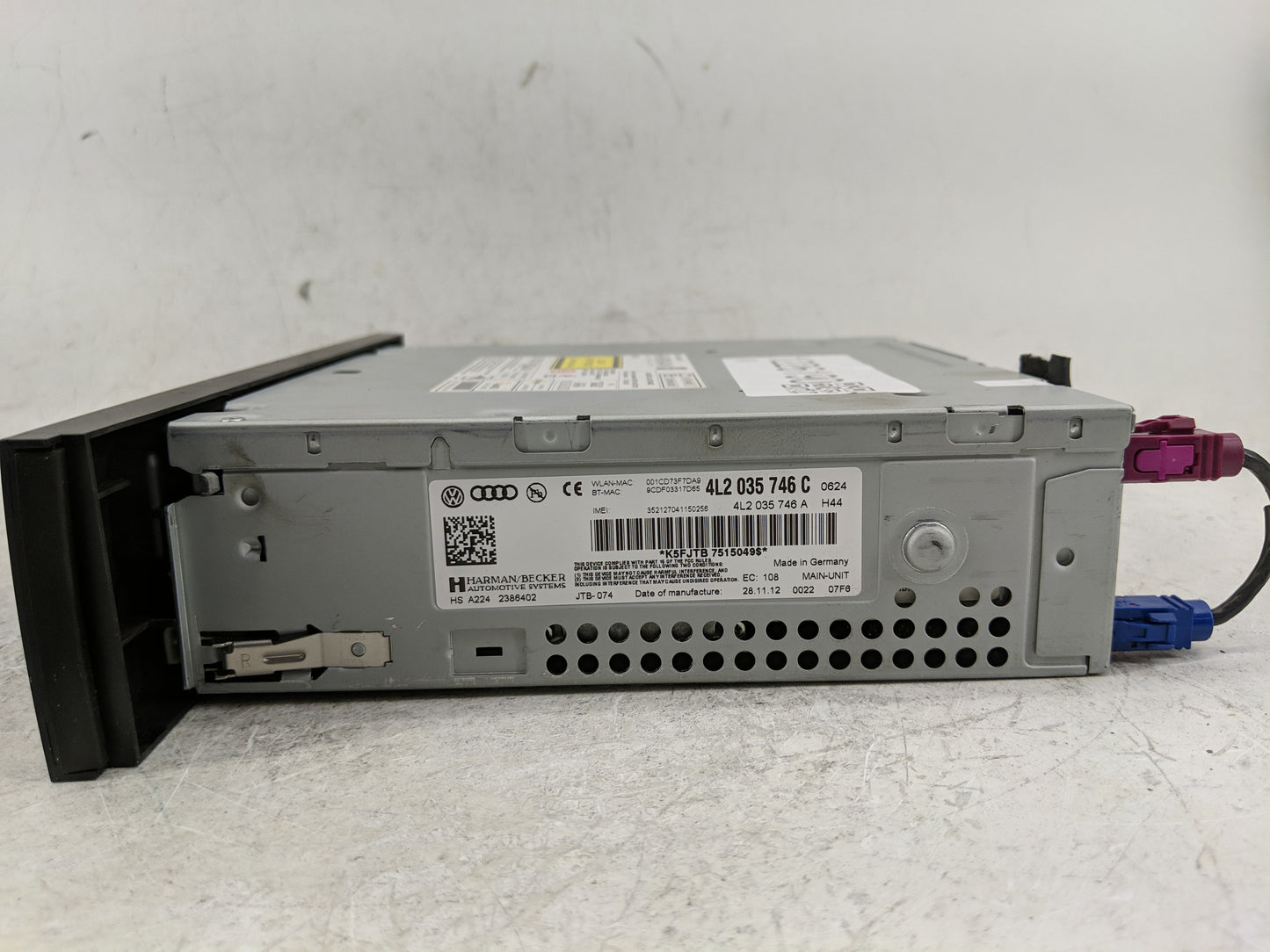 2013-2015 Audi Q7 Radio AM FM Cd Player Receiver Replacement P/N:K5FJTB 7515049$ 4L2 035 746 C Fits Fits 2013 2014 2015 OEM 