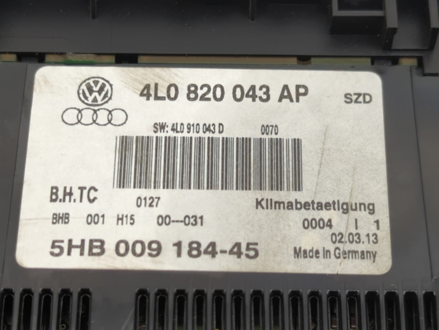 2013-2015 Audi Q7 Climate Control Module Temperature AC/Heater Replacement P/N:4L0820043AP 4L0910043D Fits Fits 2013 2014 20