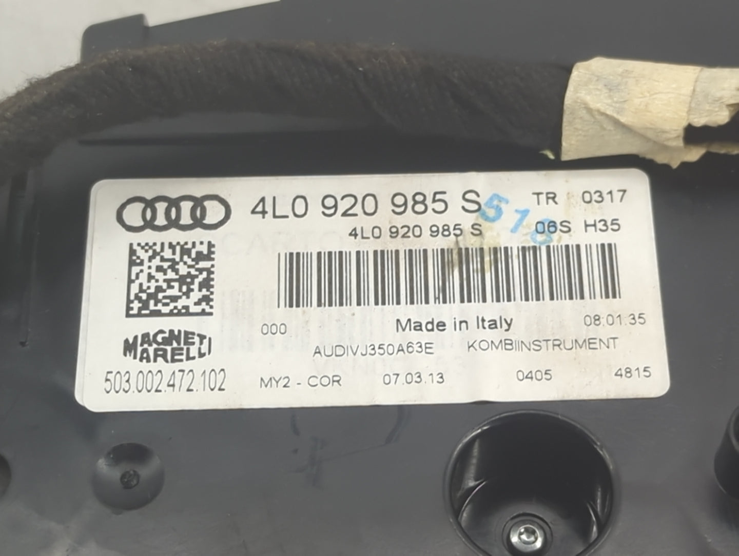 2013-2015 Audi Q7 Instrument Cluster Speedometer Gauges P/N:4L0920985S 503002472102, AUDIVJ350A63E Fits Fits 2013 2014 2015 