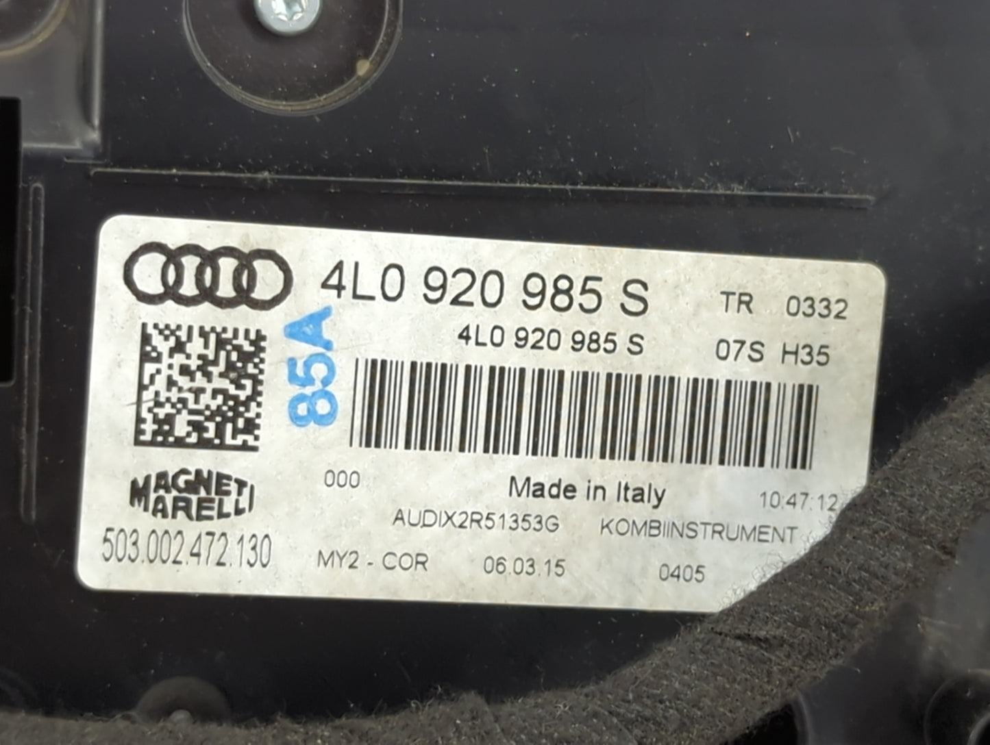 2013-2015 Audi Q7 Instrument Cluster Speedometer Gauges P/N:4L0920985S 503.002.472.102 Miles: Fits Fits 2013 2014 2015 OEM U