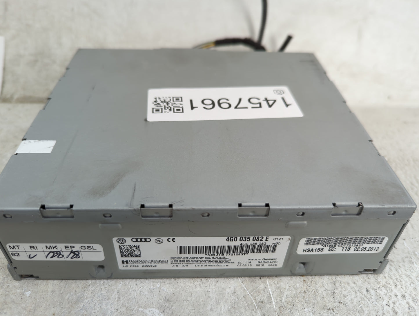 2013 Audi Q7 Radio AM FM Cd Player Receiver Replacement P/N:4G0035082E 4G0035082 Fits OEM Used Auto Parts - Oemusedautoparts