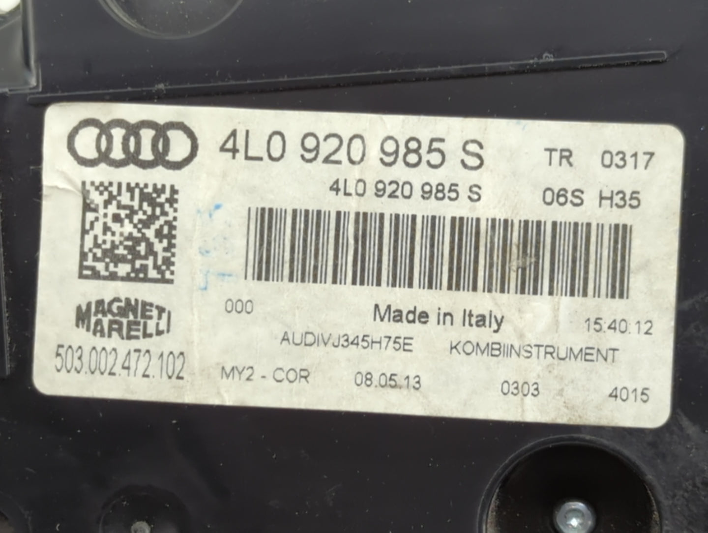2013-2015 Audi Q7 Instrument Cluster Speedometer Gauges P/N:4L0920985S 503.002.472.102 Miles: Fits Fits 2013 2014 2015 OEM U