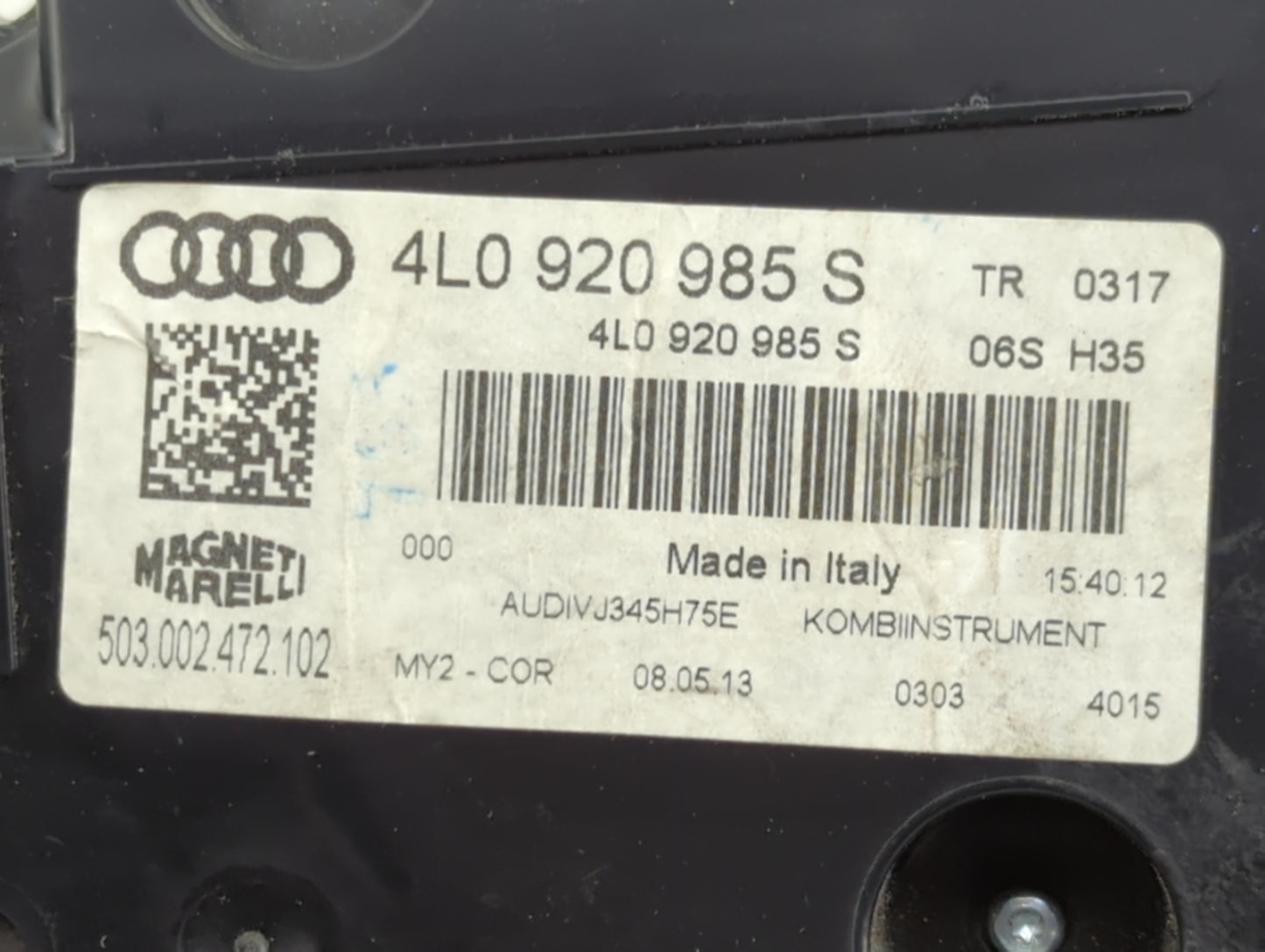 2013-2015 Audi Q7 Instrument Cluster Speedometer Gauges P/N:4L0920985S 503.002.472.102 Miles: Fits Fits 2013 2014 2015 OEM U