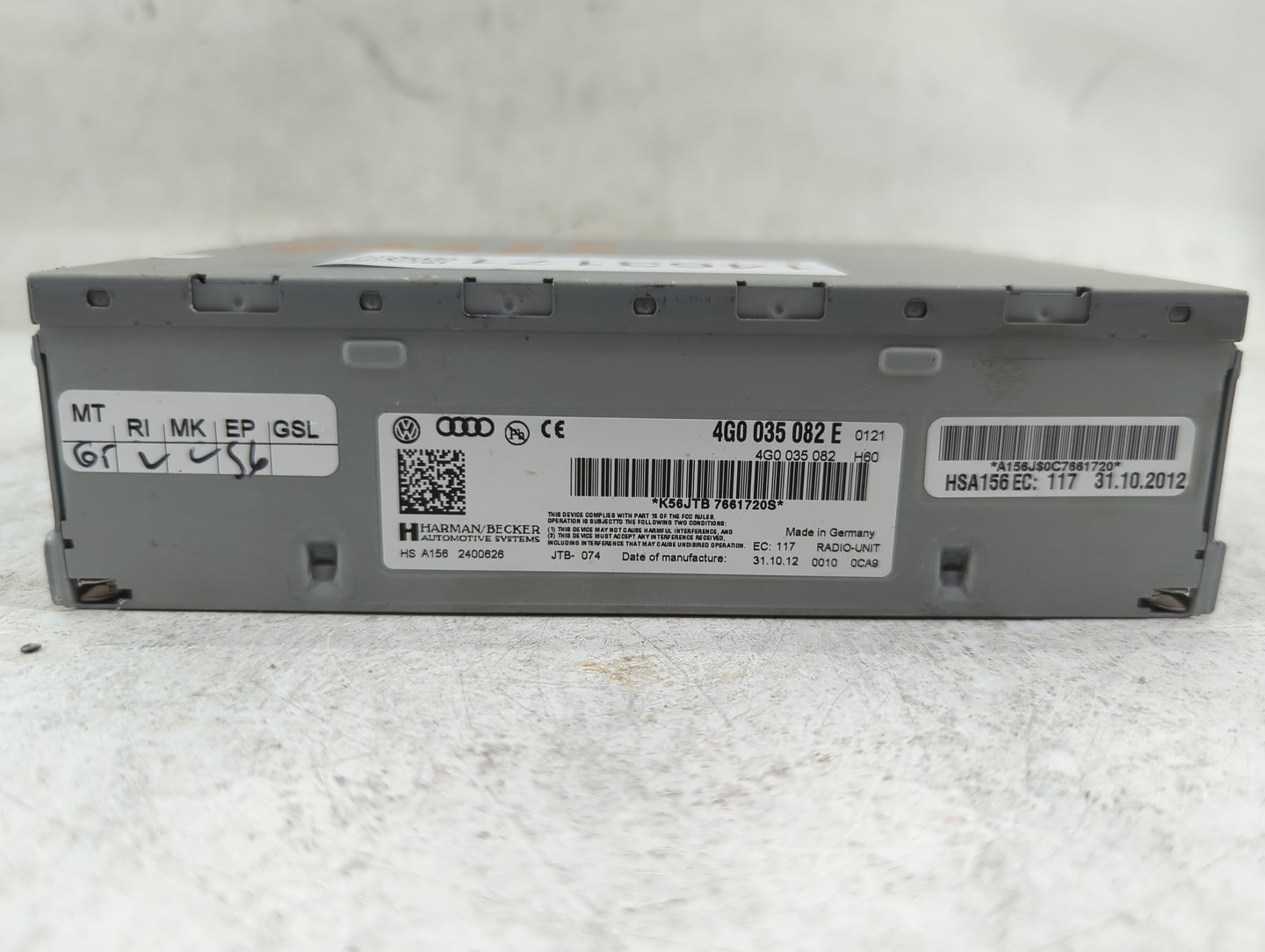 2013-2015 Audi Q7 Radio AM FM Cd Player Receiver Replacement P/N:4G0 035 082 E Fits Fits 2010 2011 2012 2013 2014 2015 2016 