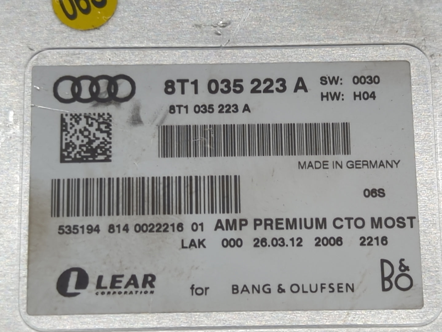 2013-2016 Audi S4 Radio Speaker Amplifier 8t1035223a|8t1 035 223 A - Oemusedautoparts1.com
