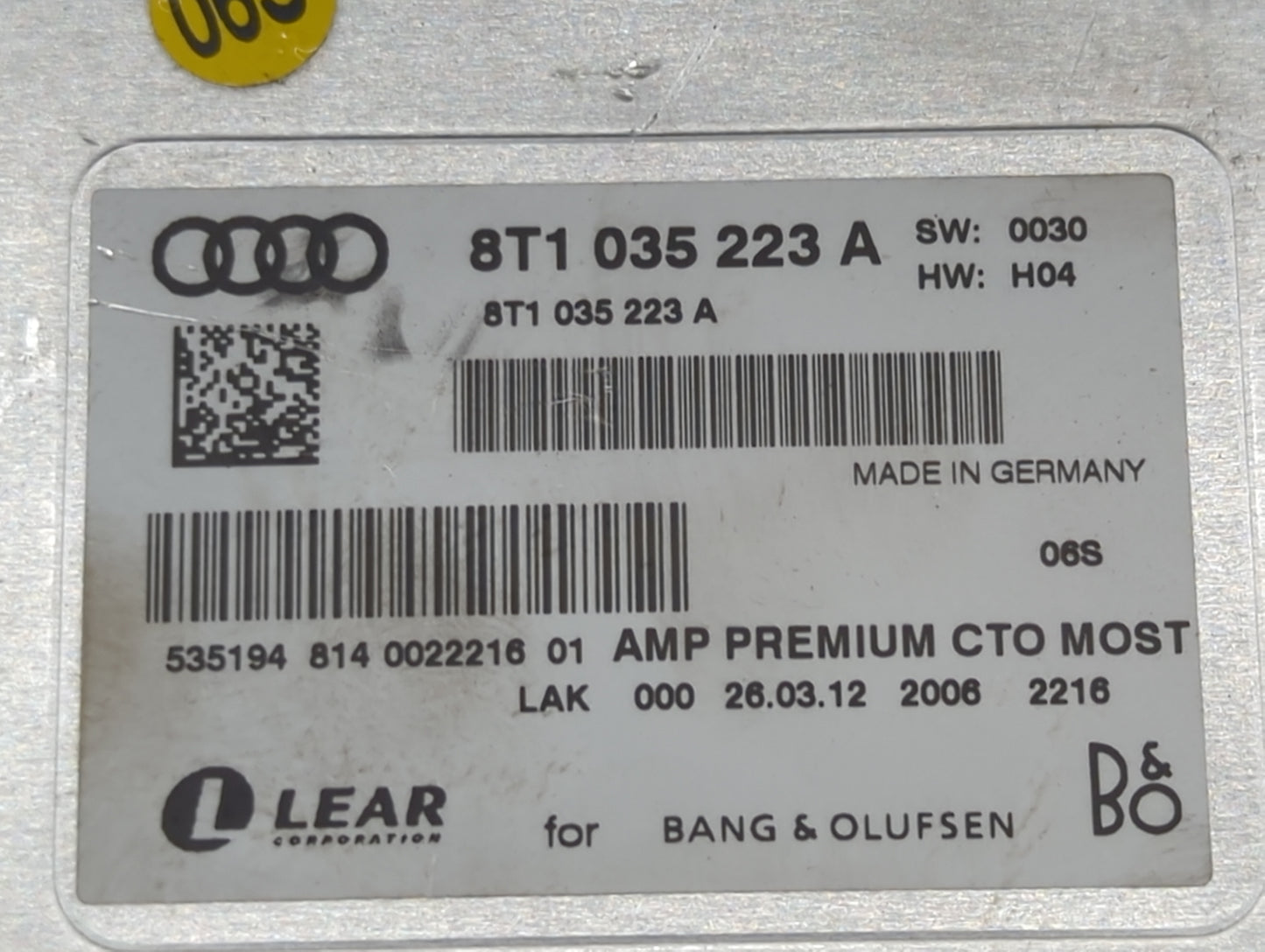 2013-2016 Audi S4 Radio Speaker Amplifier 8t1035223a|8t1 035 223 A - Oemusedautoparts1.com
