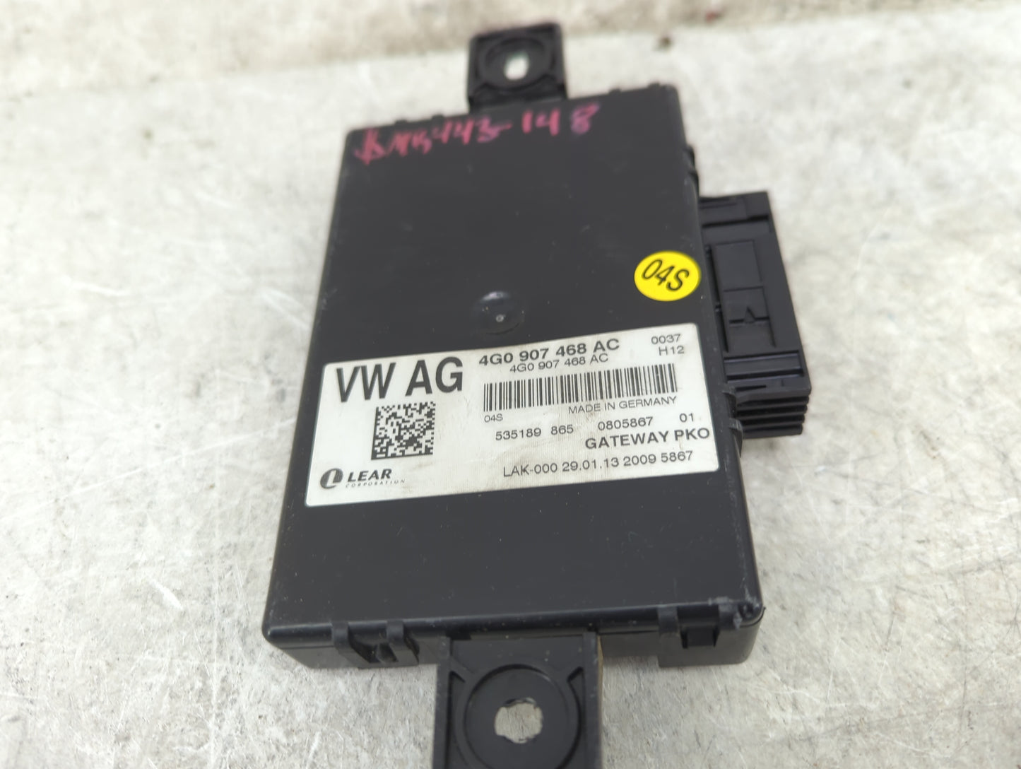 2013 Audi S7 Gateway Control Module 4g0907468ac|535189865|0805867 - Oemusedautoparts1.com