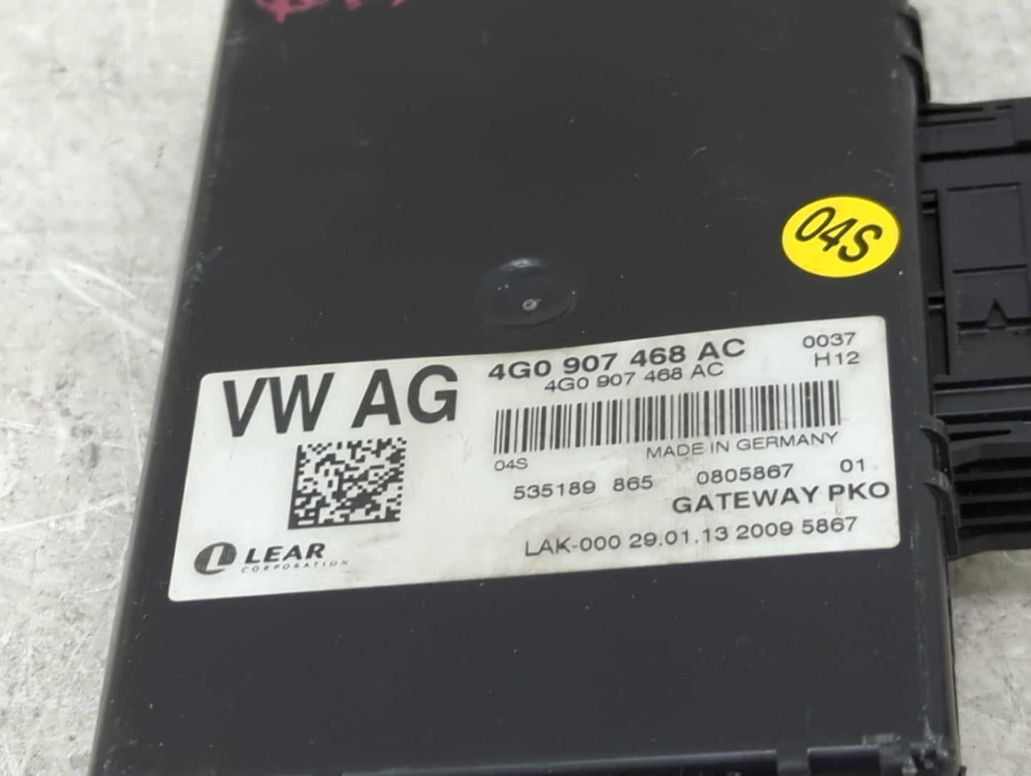 2013 Audi S7 Gateway Control Module 4g0907468ac|535189865|0805867 - Oemusedautoparts1.com
