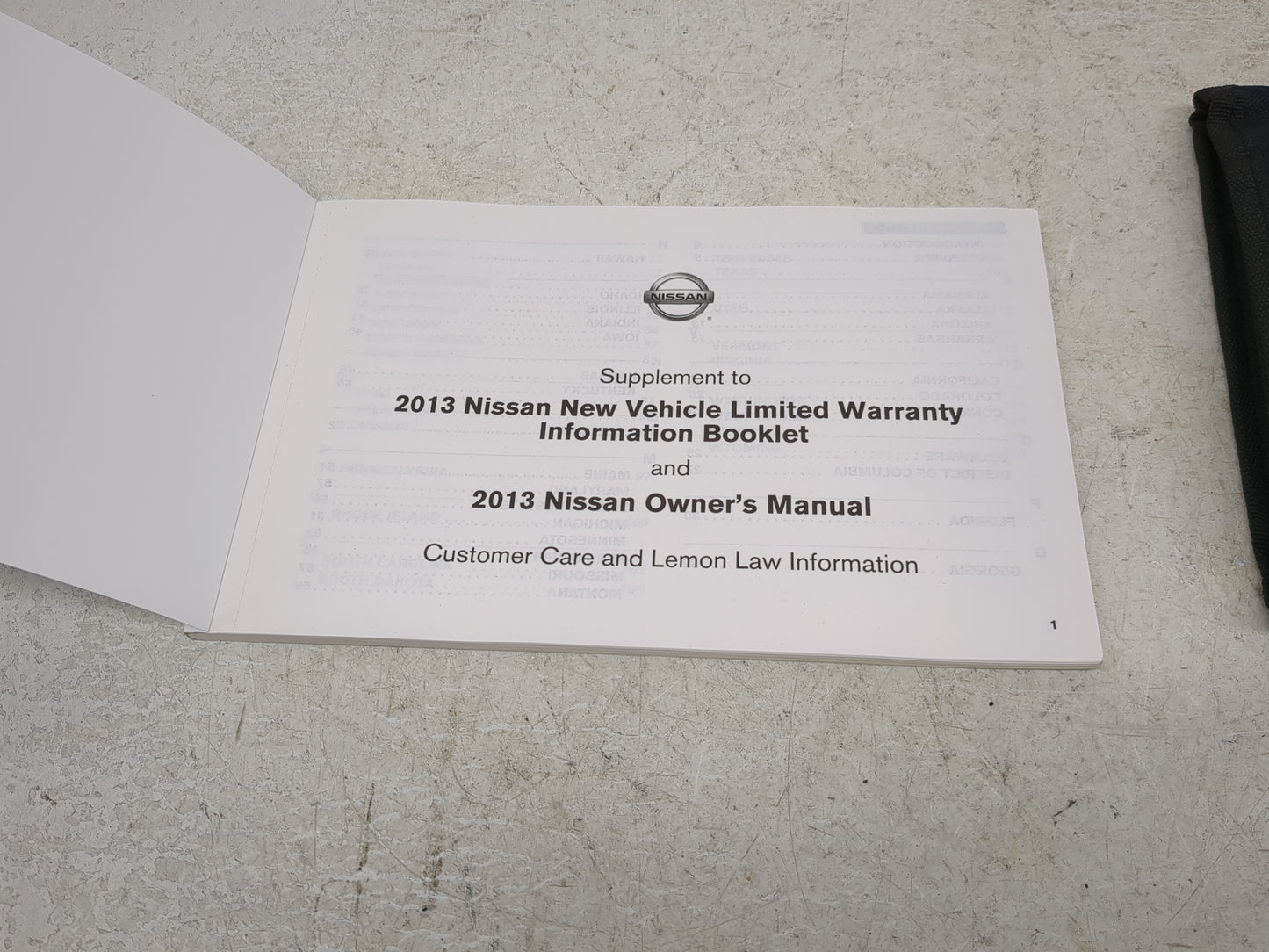 2013 Blank Key Nissan Owners Manual Book Guide OEM Used Auto Parts - Oemusedautoparts1.com