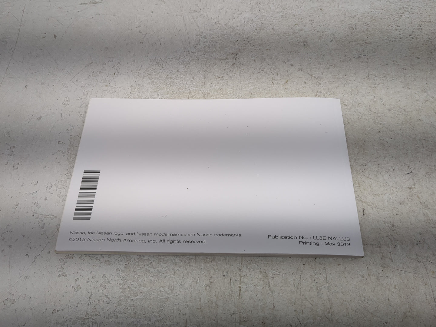 2013 Blank Key Nissan Owners Manual Book Guide OEM Used Auto Parts - Oemusedautoparts1.com