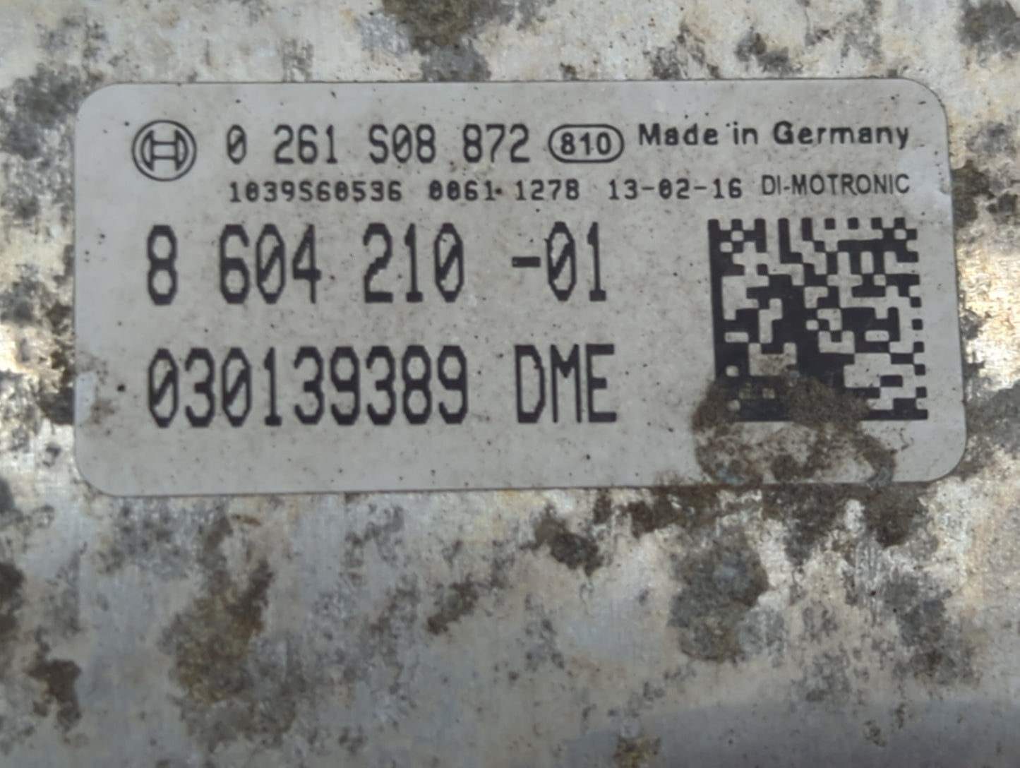 2013 Bmw 328 PCM Engine Control Computer ECU ECM PCU OEM P/N:0261S08872 8604210-01, 030139389 Fits OEM Used Auto Parts - Oem