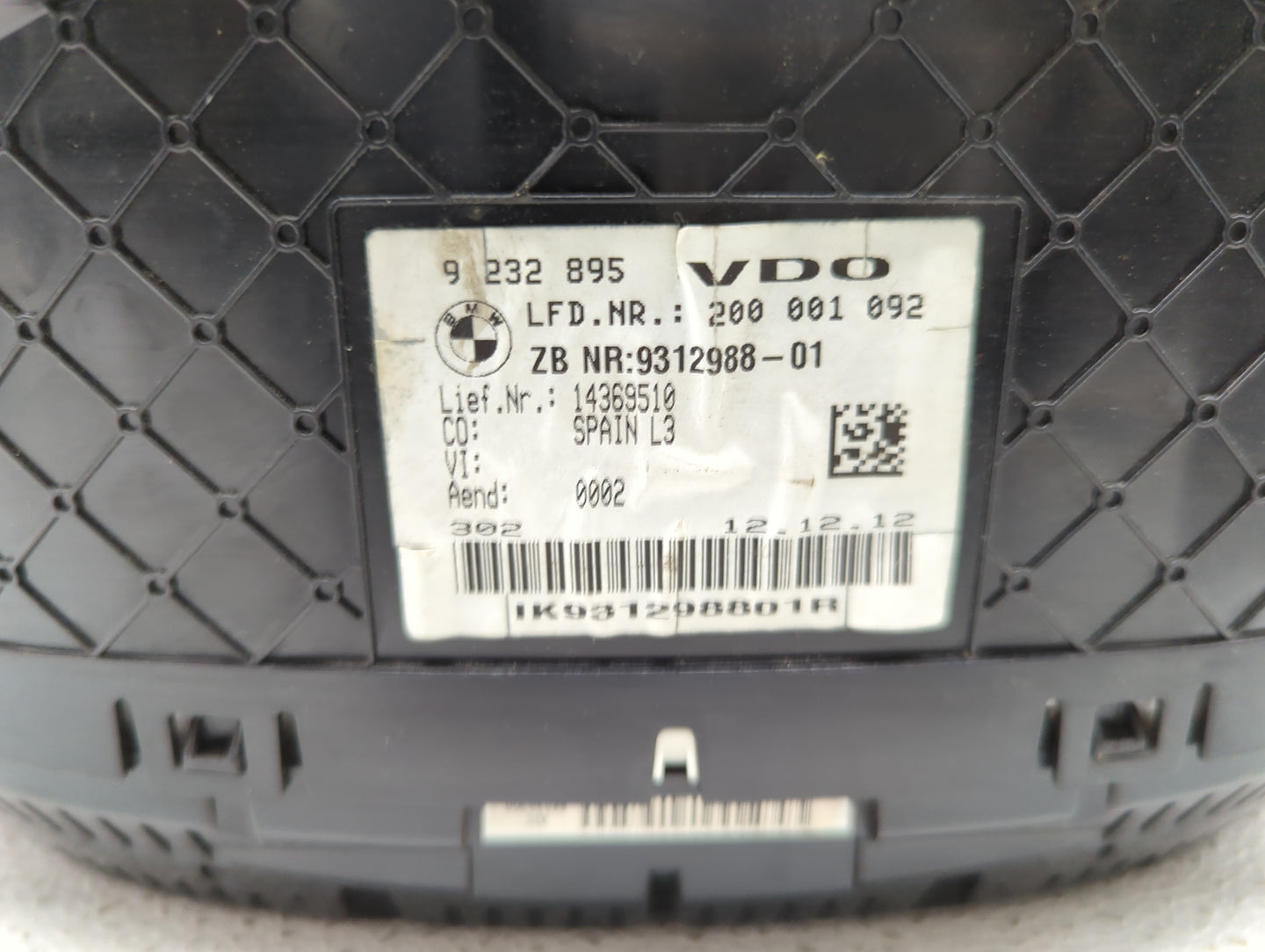 2013 Bmw 328i Instrument Cluster Speedometer Gauges P/N:9232895 9312988-01, 14369510, IK931298801R Miles:85K Fits OEM Used A
