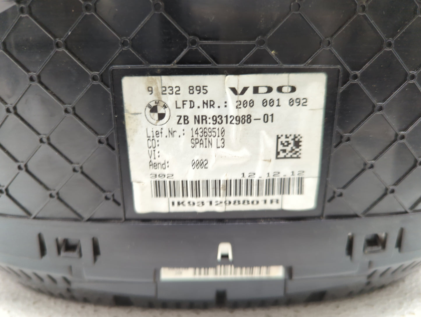 2013 Bmw 328i Instrument Cluster Speedometer Gauges P/N:9232895 9312988-01, 14369510, IK931298801R Miles:85K Fits OEM Used A