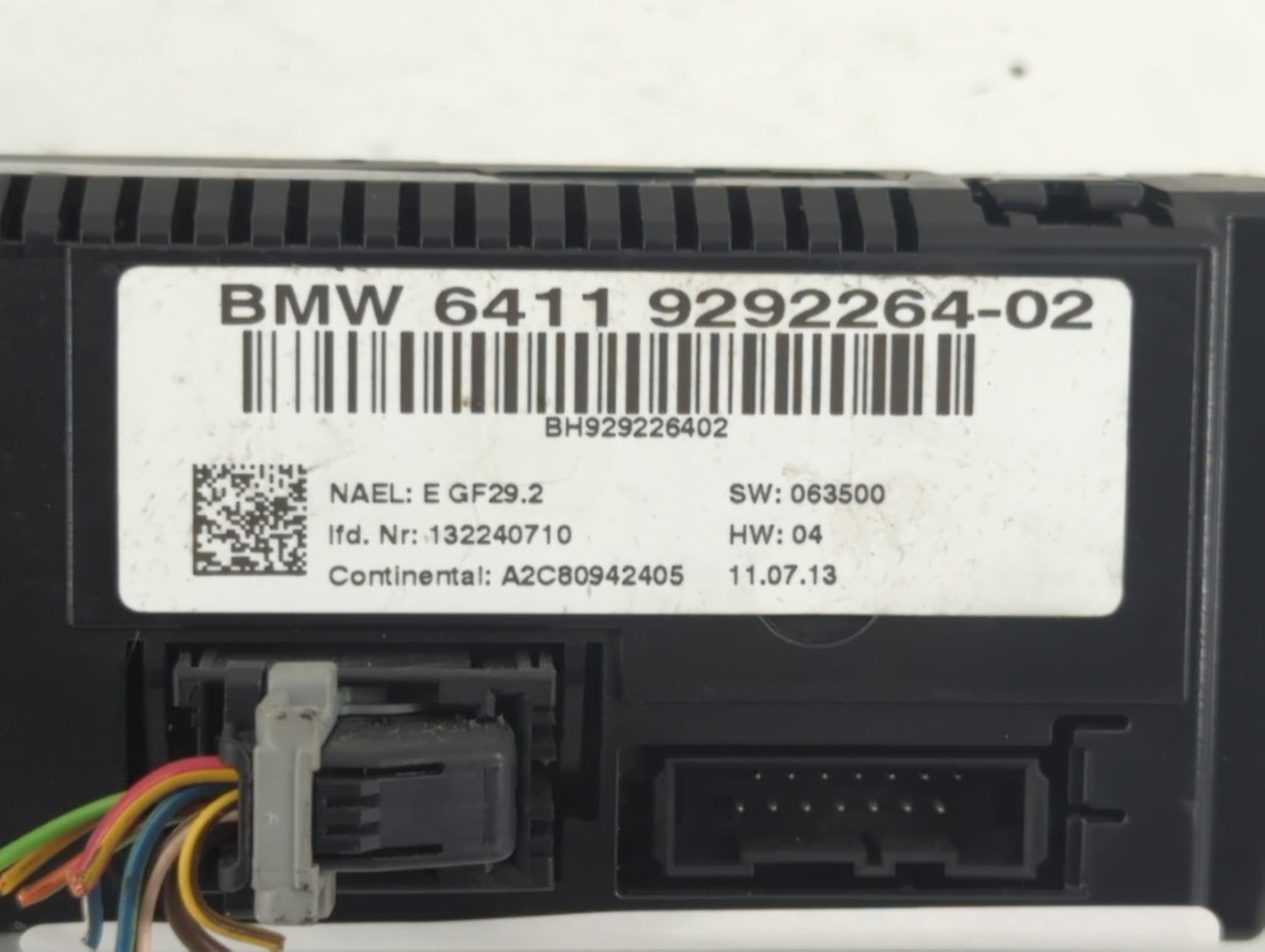 2013 Bmw 328xi Climate Control Module Temperature AC/Heater Replacement P/N:9292264-02 Fits Fits 2011 2012 OEM Used Auto Par