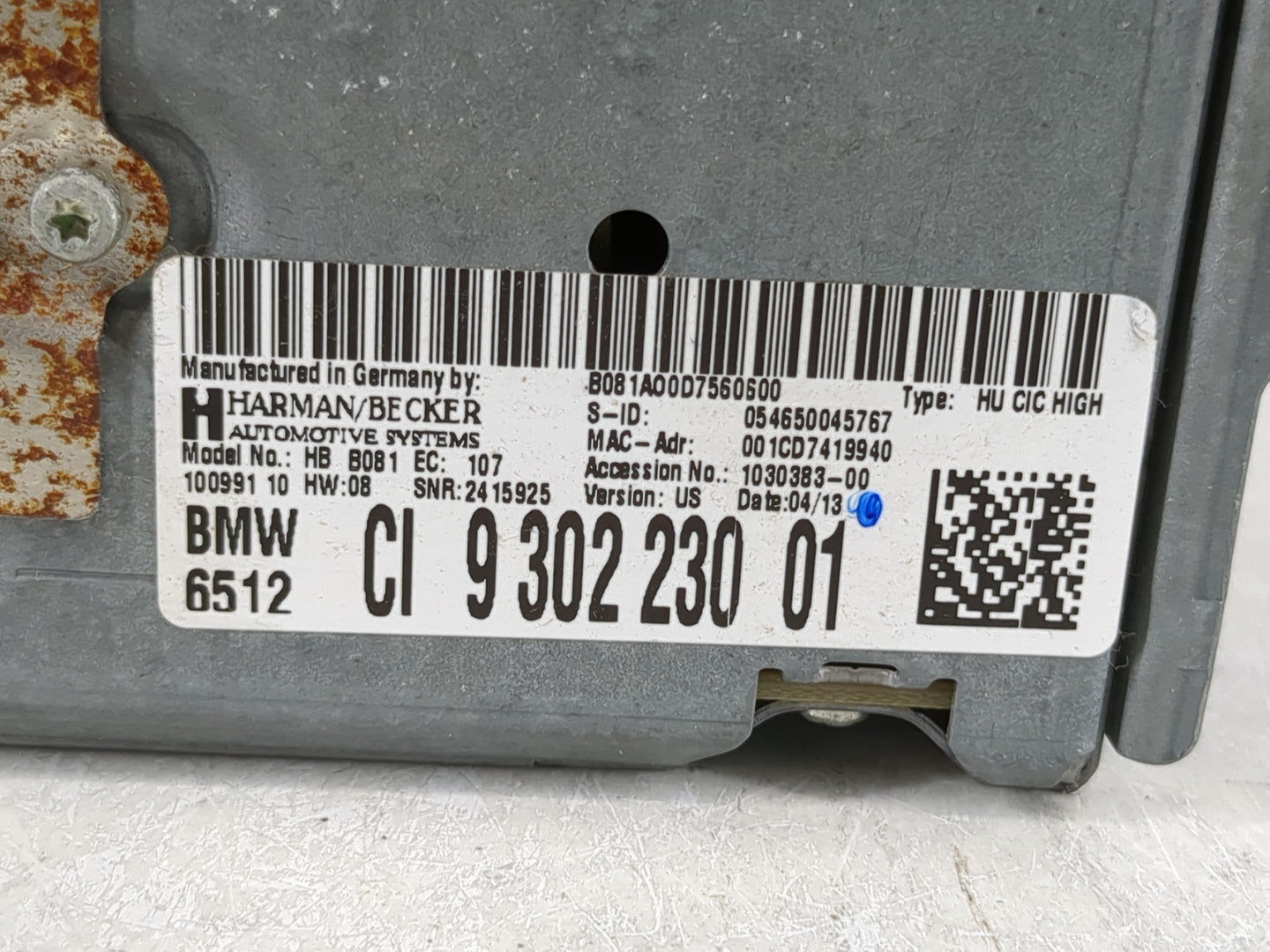 2012-2013 Bmw 328i Radio AM FM Cd Player Receiver Replacement P/N:CI 9 302 230 01 CI 9 321 499 01 Fits Fits 2012 2013 OEM Us